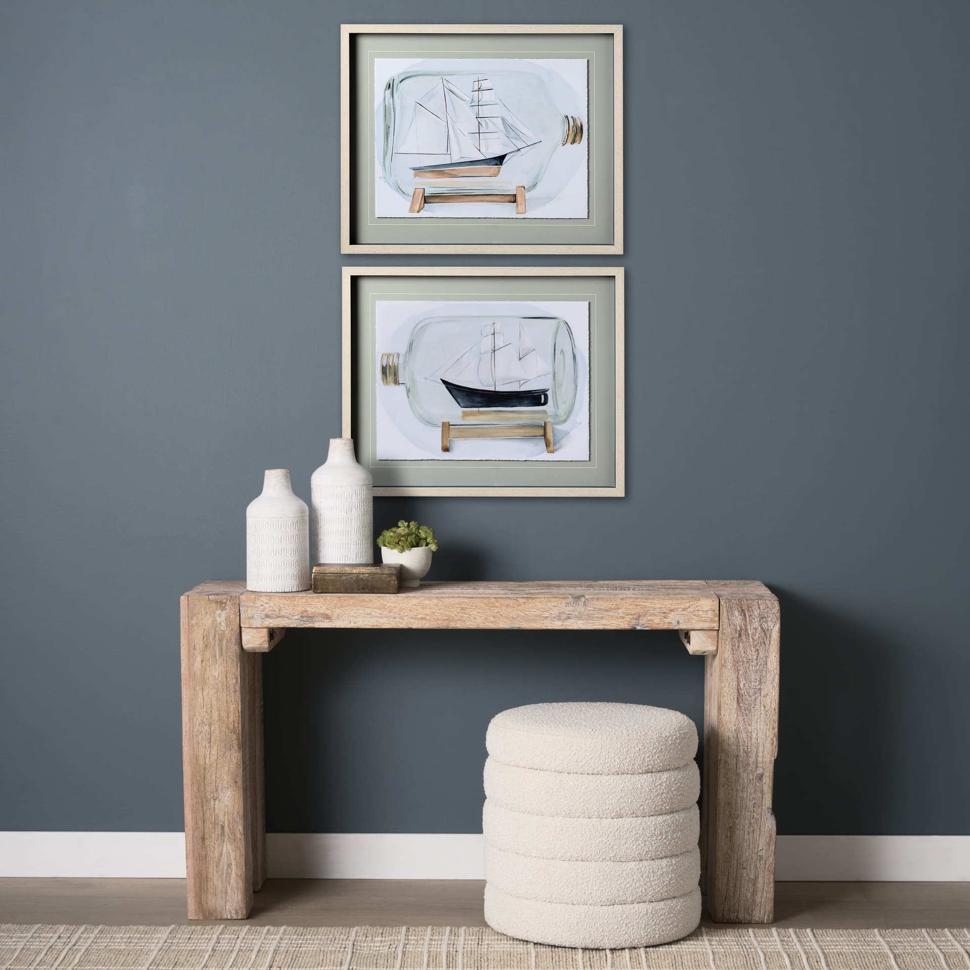 Sail the Seas I by Jennifer Paxton Parker a Framed Art Print Matted under Glass — in a styled room