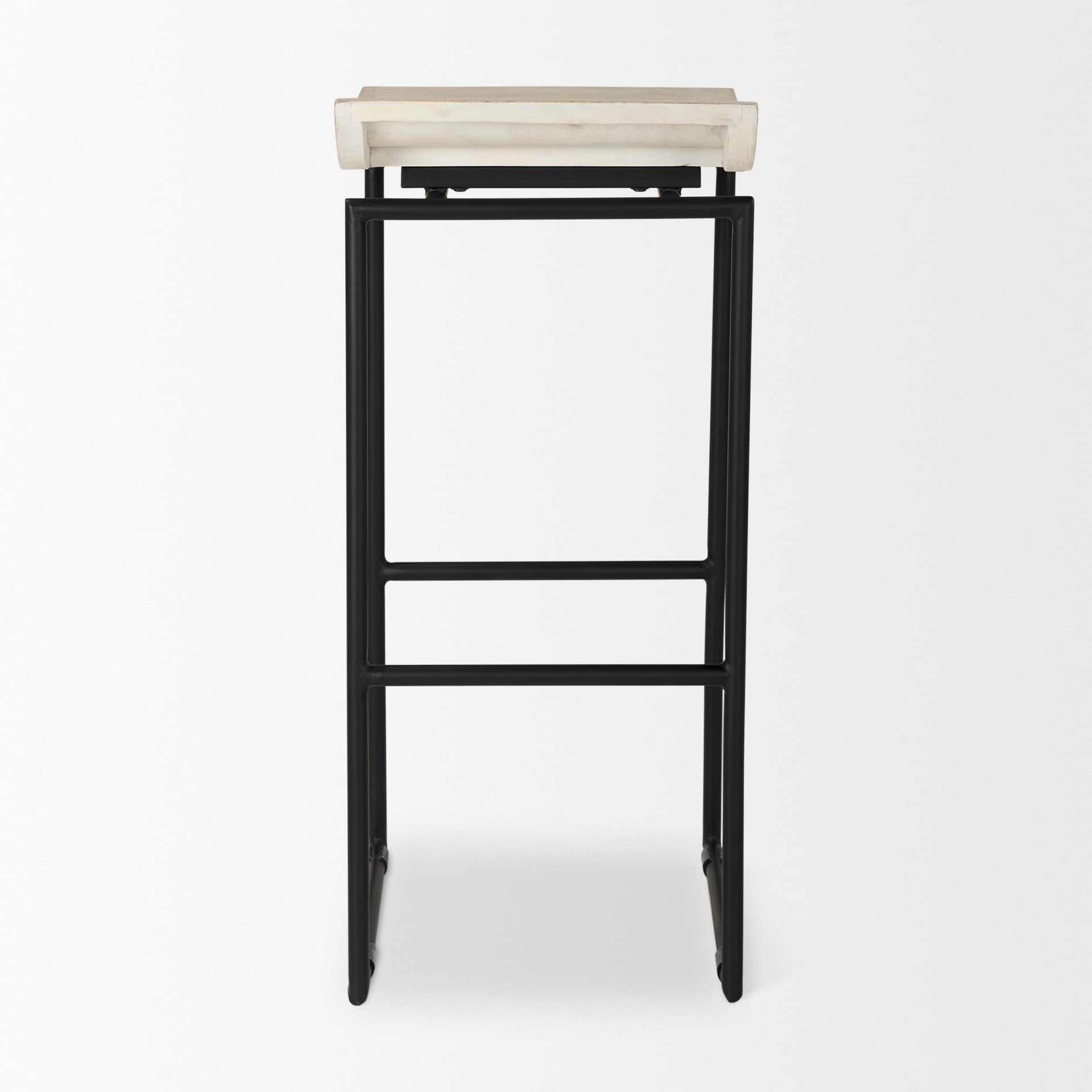 Givens Backless 32in Seat Bar Stool | Natural Wood w/ Black Metal — product photograph
