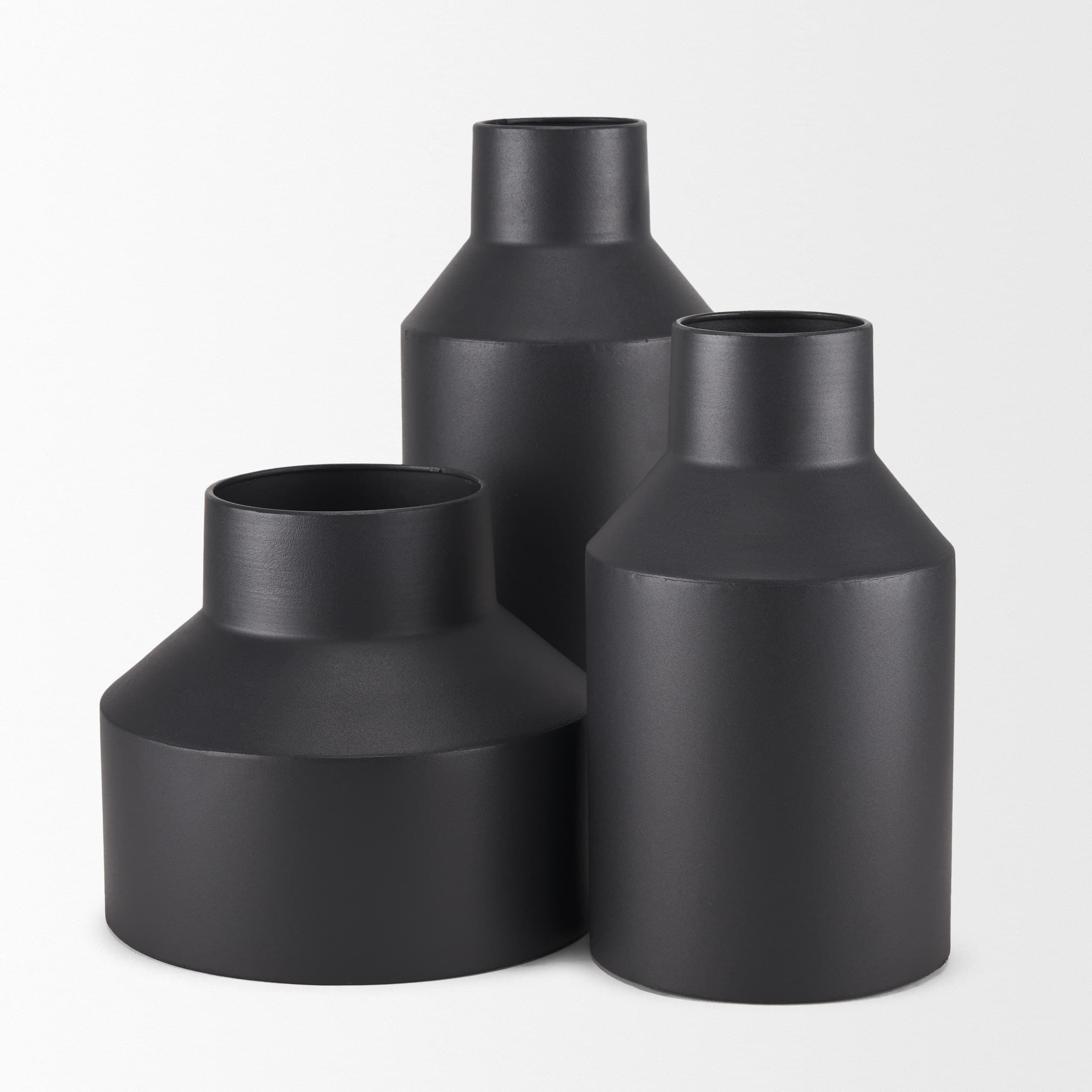 Tosca Medium Matte Black Metal Vase — product photograph