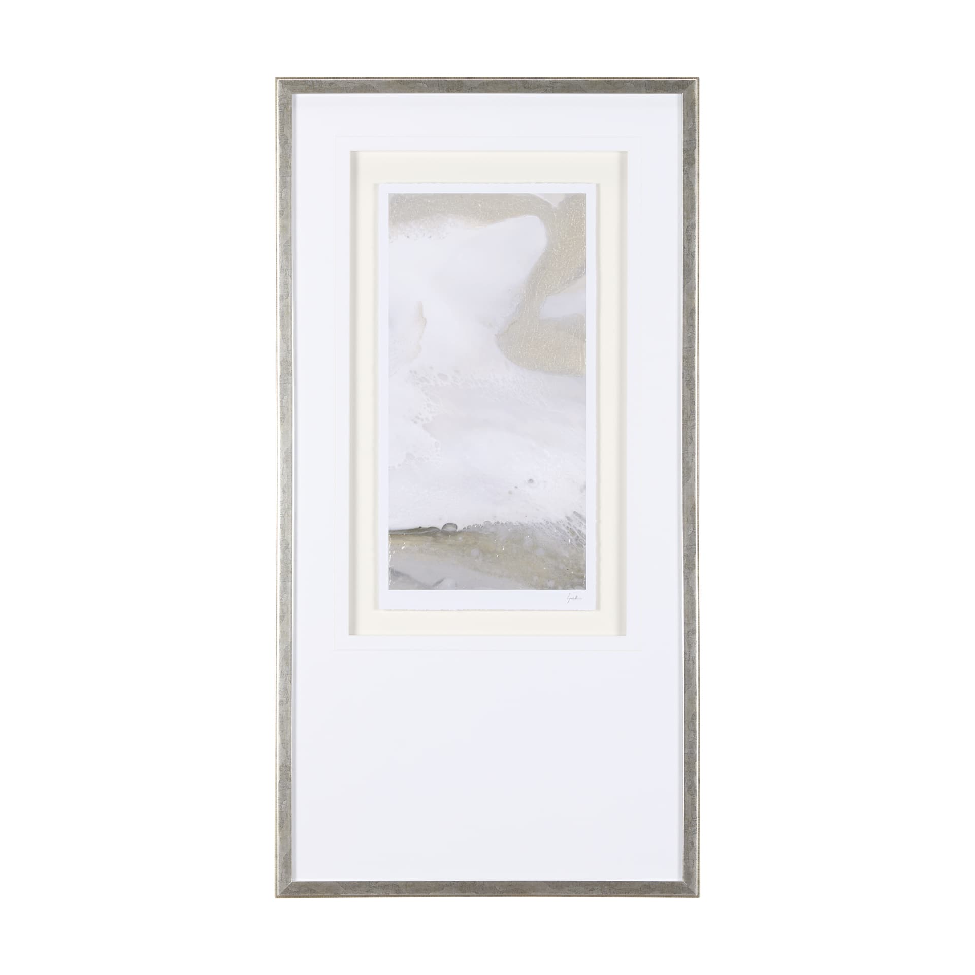 Sandy Waves III by Mercana Studio a Hand Embellished Textured Framed Art Print Matted under Glass — product photograph