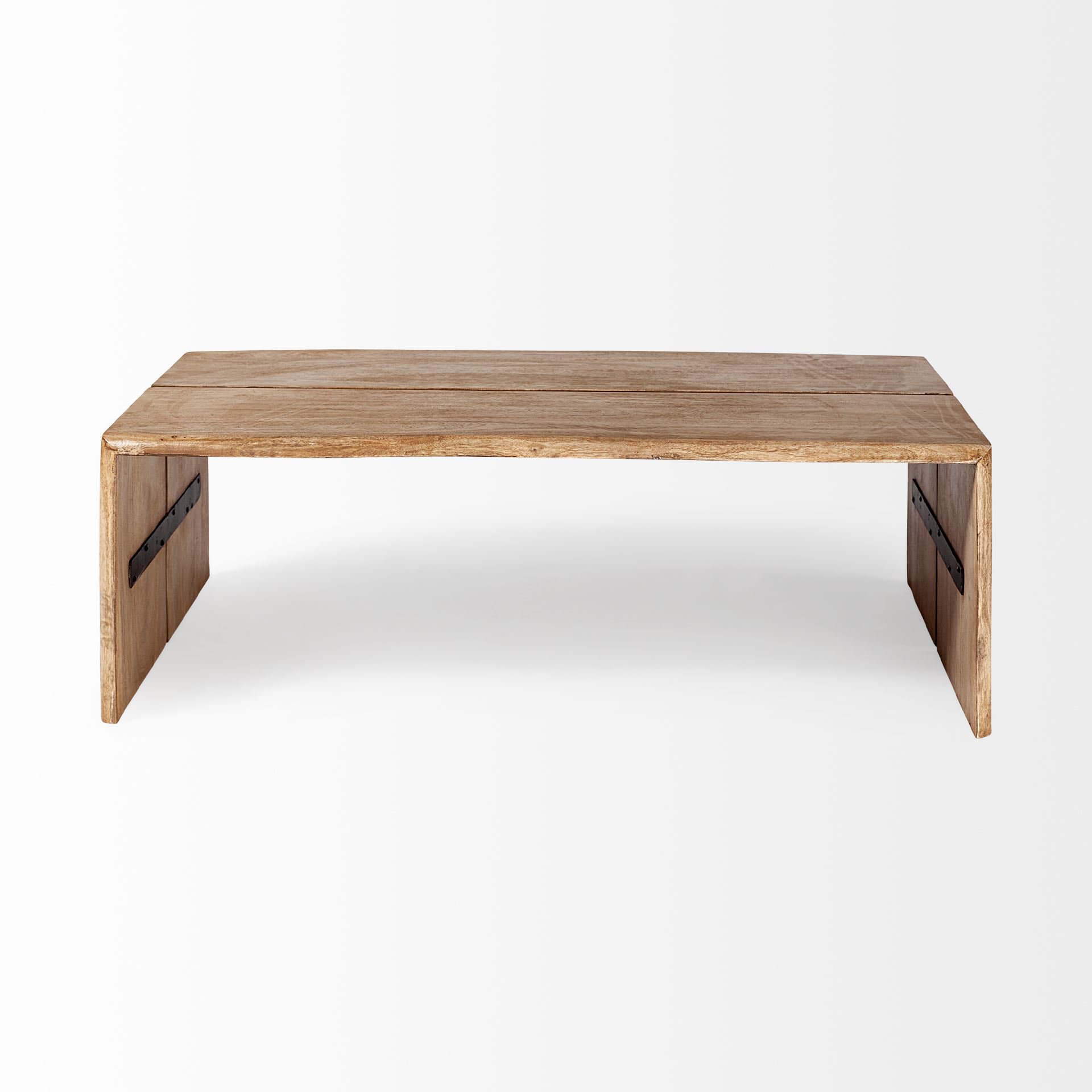 San Andreas 48x30.5 Rectangular Brown Solid Wood Top and Base Coffee Table — product photograph