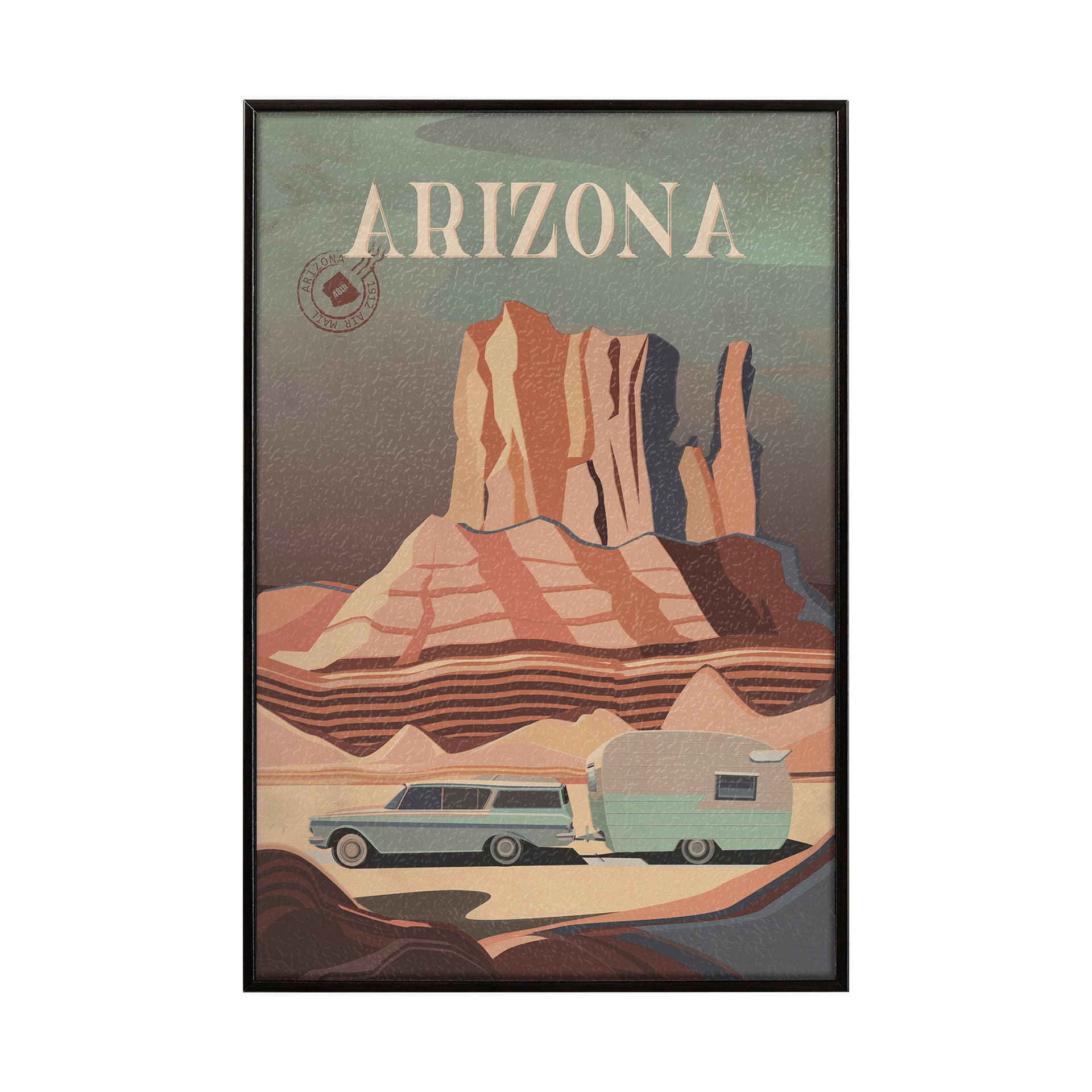 Arizona Go USA (SM) by Mercana Studio a Hand Embellished Decograph Framed Art Print — product photograph