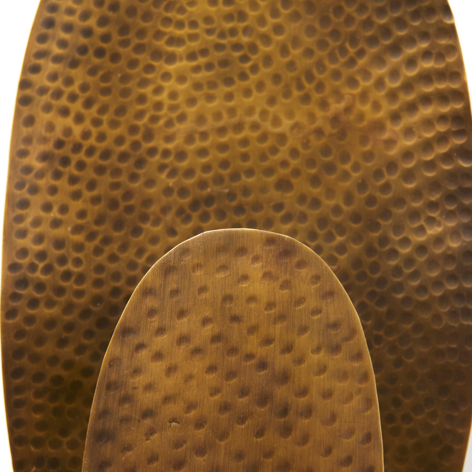 Clarence 7.0L x 5.3W x 17.0H Metal Hammered Gold Round Wall Sconce — product photograph