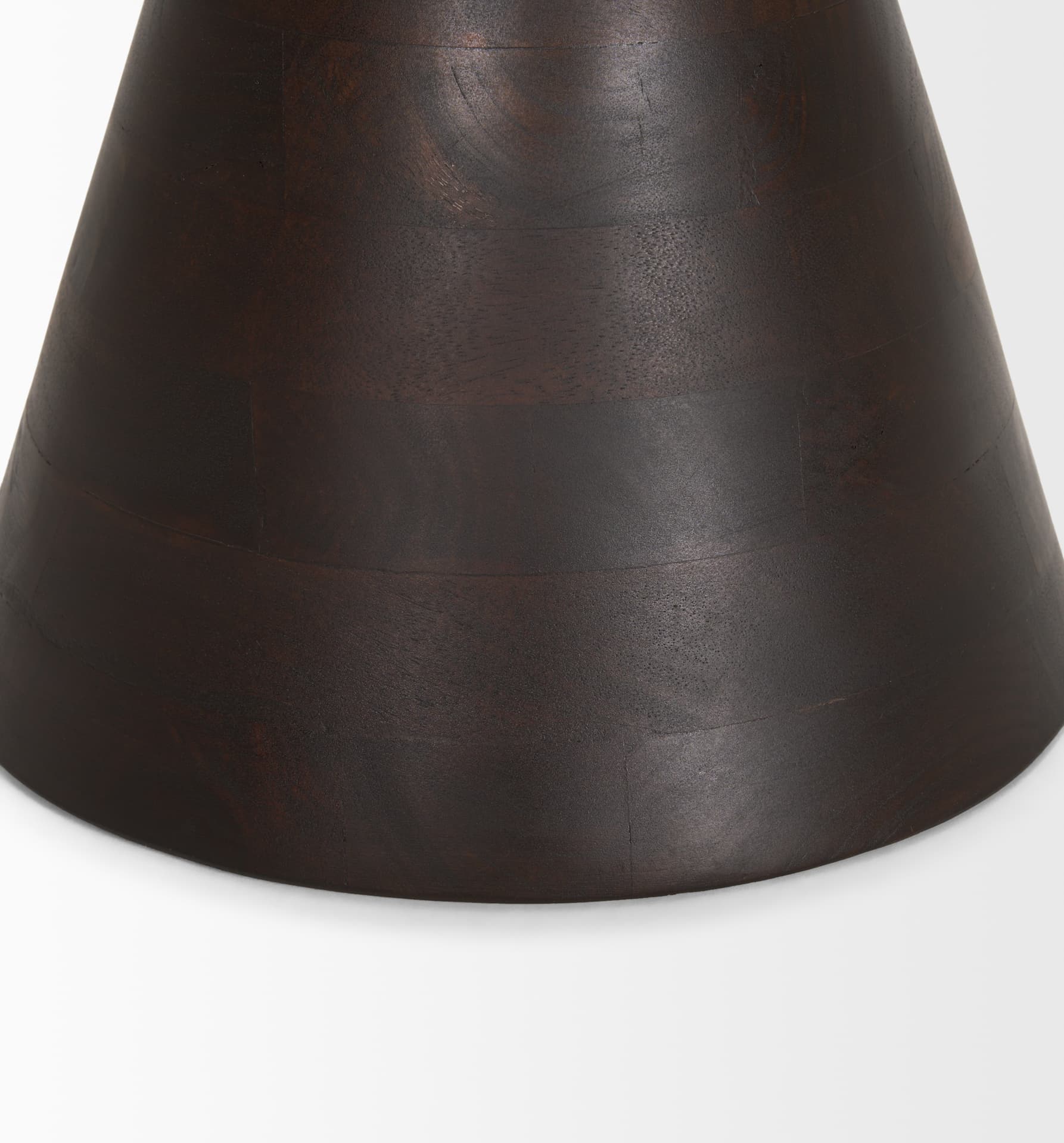 Palmera Dark Brown Wood Pedestal Accent Table — product photograph