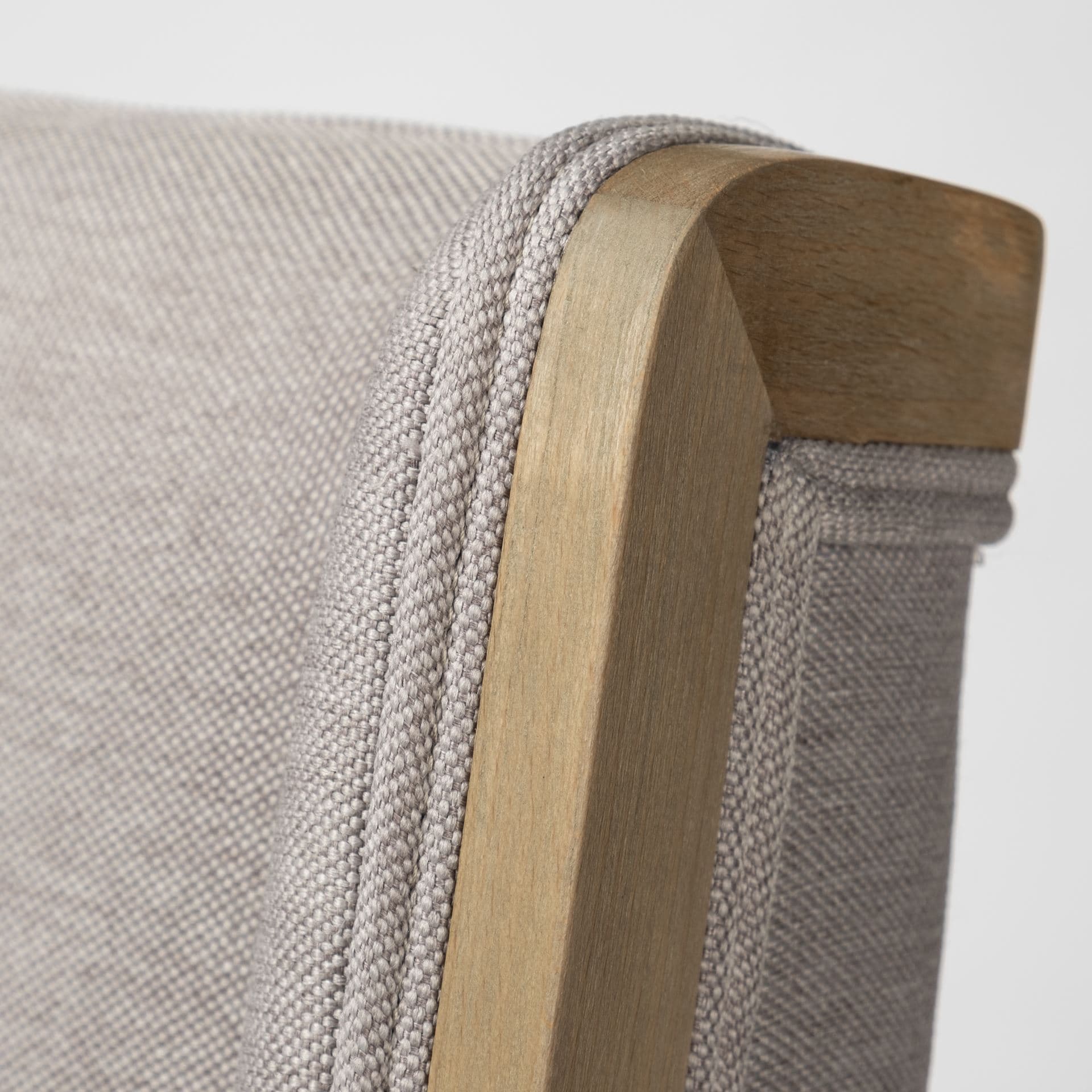 Tenton Open Back Dining Side Chair | Grey Fabric w/ Brown Wooden — product photograph