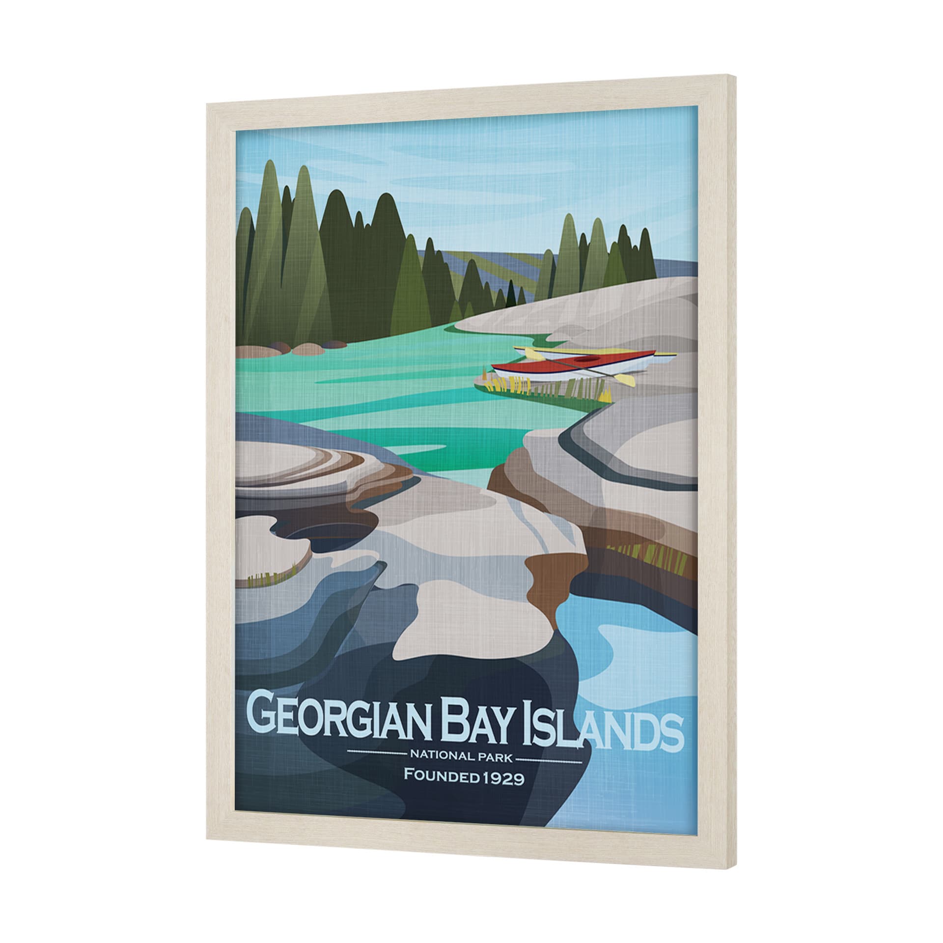 Georgian Bay Islands GO by Mercana Studio Textured Framed Artwork Matted — product photograph
