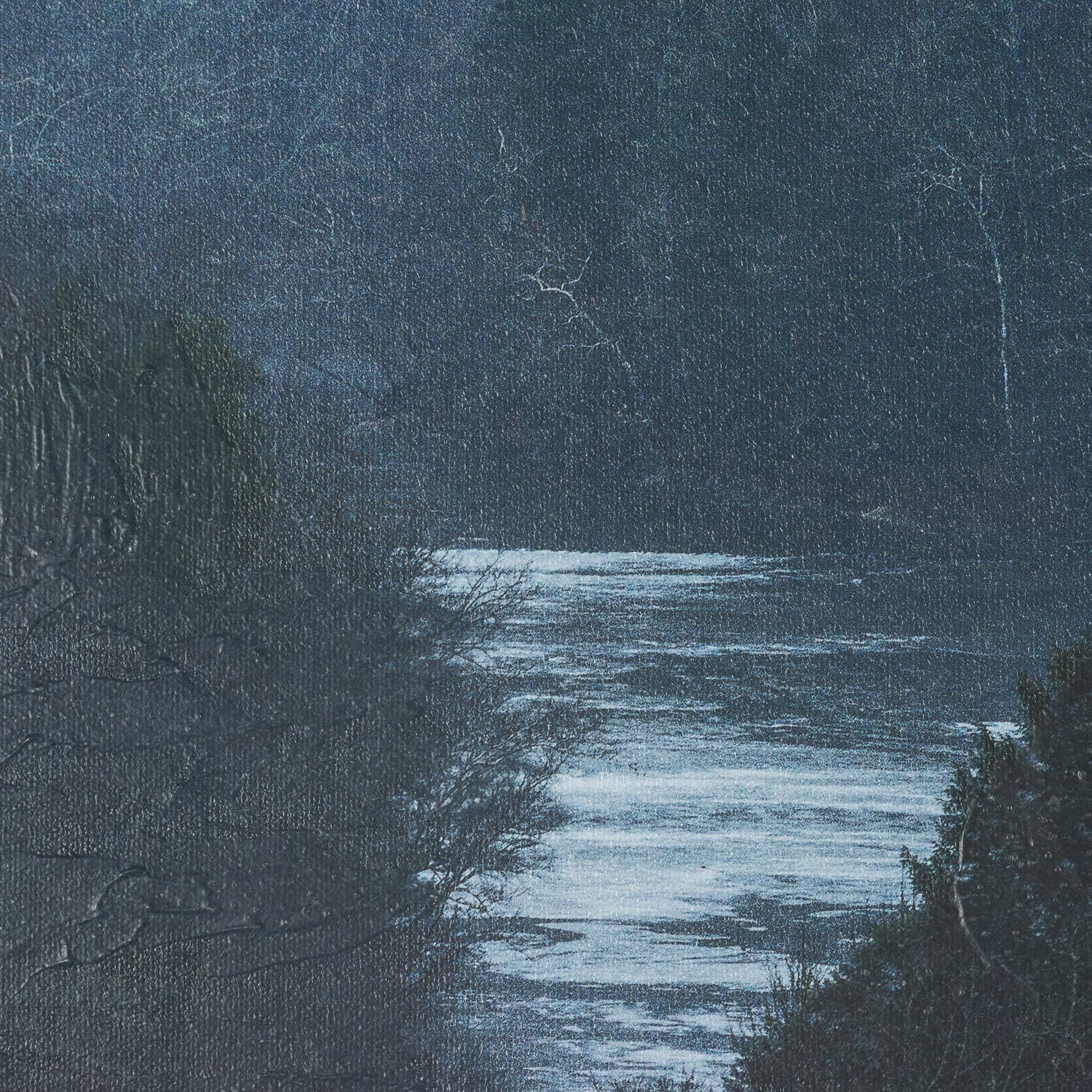Stormy Mountain by Dimitry Papkov Hand Embelished Textured Framed Art Print Matted under Glass — product photograph