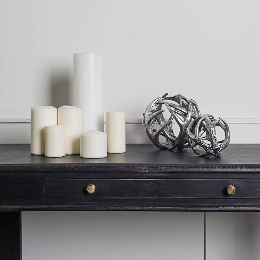 Ramus IV (Large) 7L x 7W Silver Antler Shaped Decorative Orb Ball — product photograph