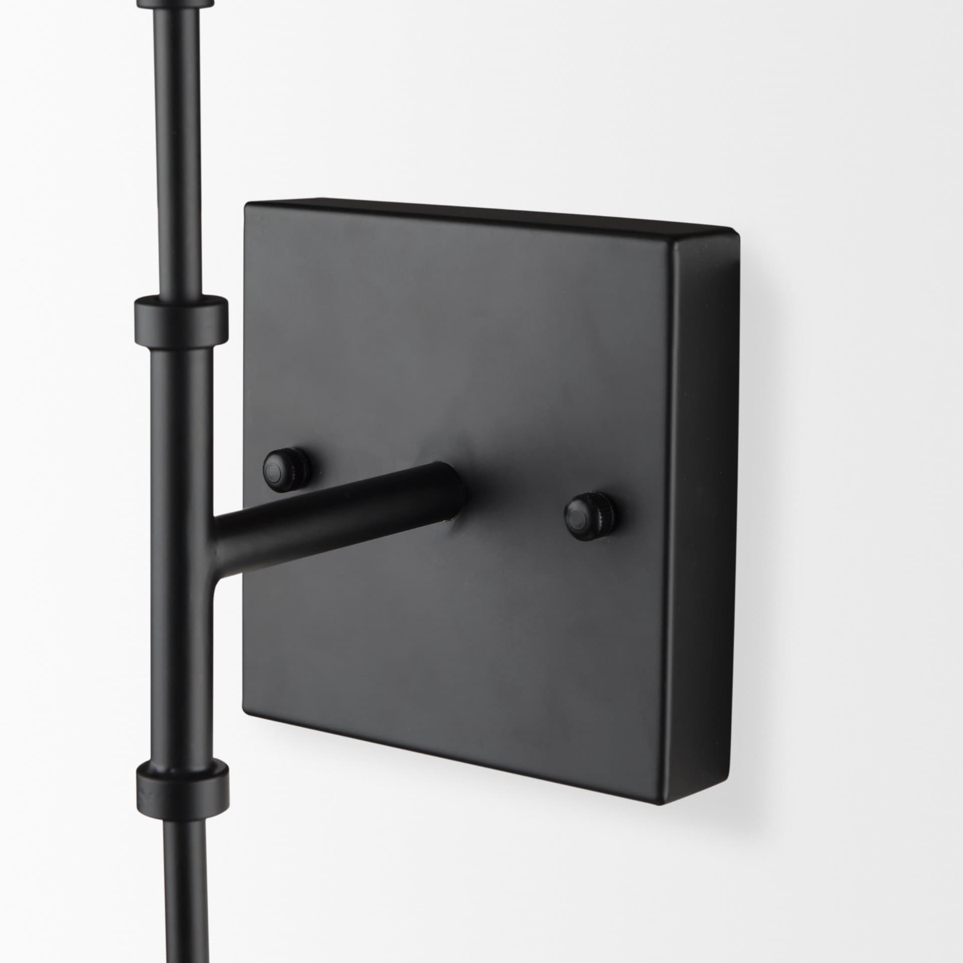 Edie Matte Black Metal w/ Frosted Glass Globes 2-Light Wall Sconce — product photograph
