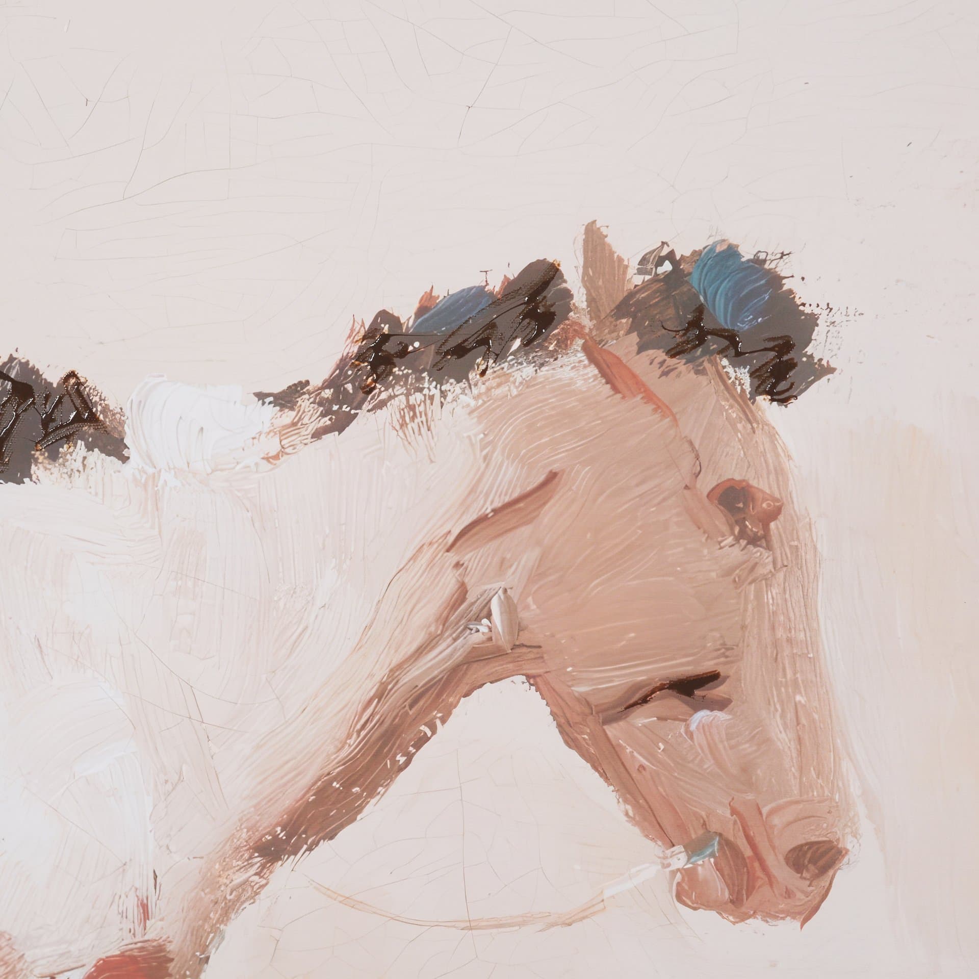 Indian Rider by LaVerne Nelson Black Hand-Embellished Textured Framed Canvas Artwork — product photograph