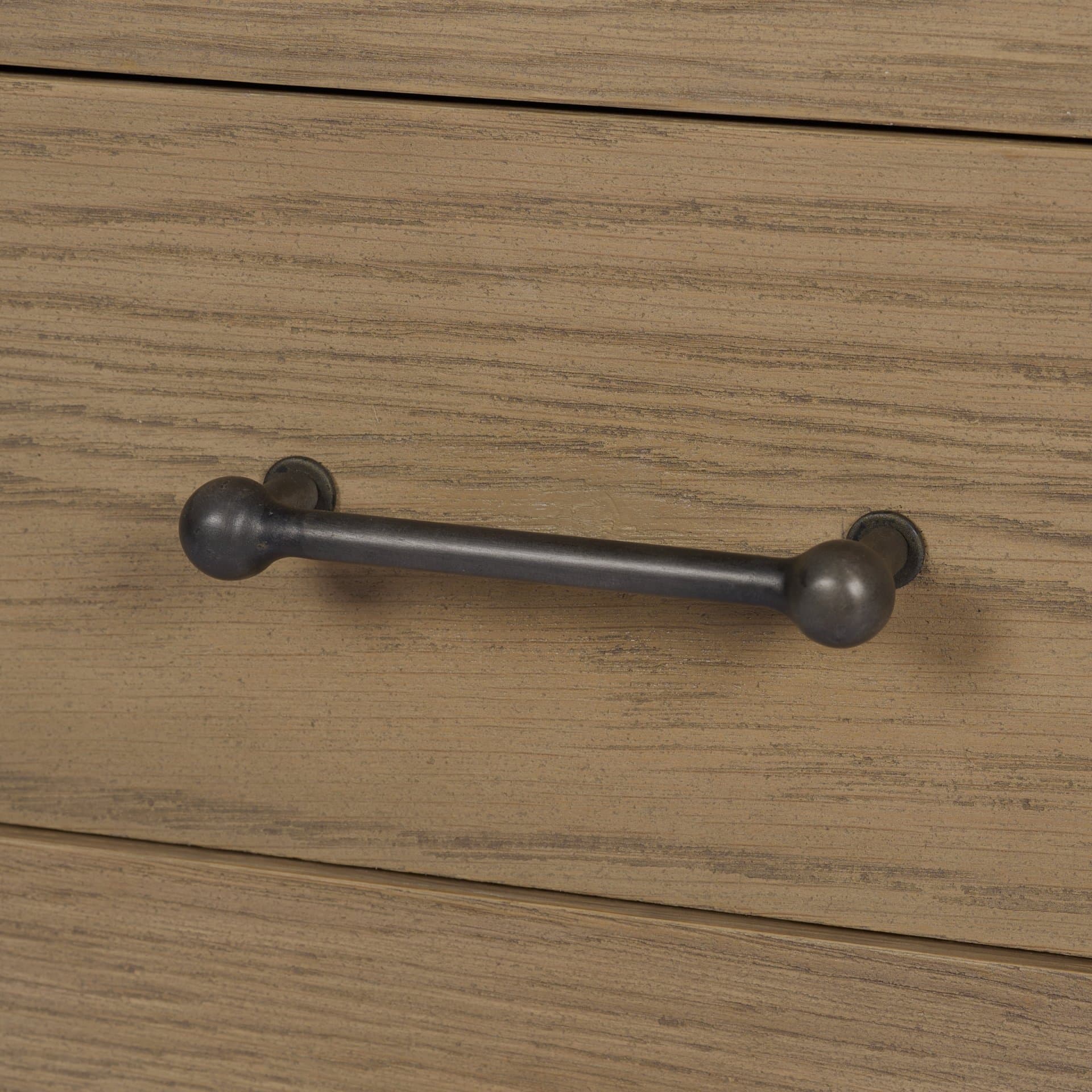 Hollis Gray-Brown Wood 3-Drawer Closed Nightstand — product photograph