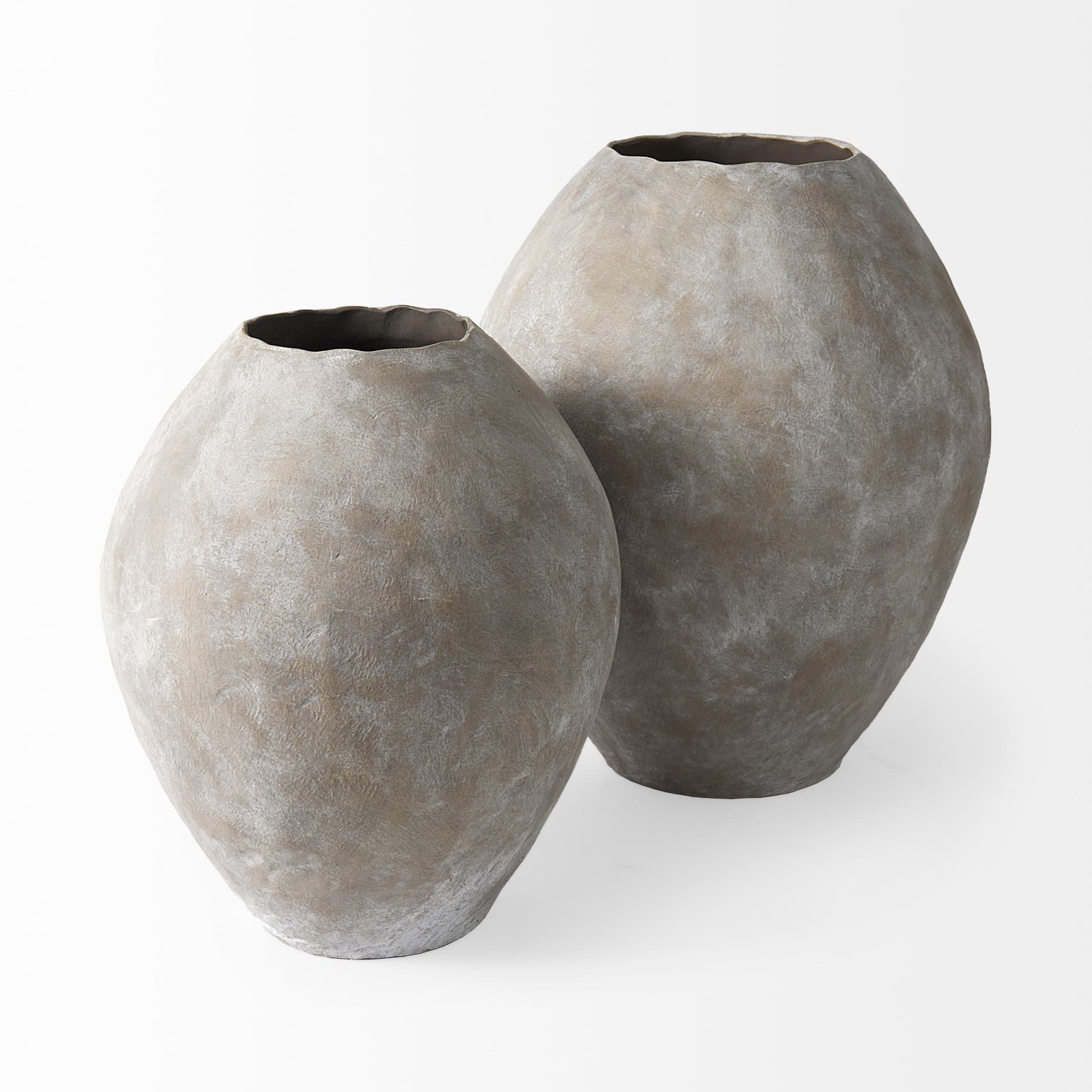 Gobi 19.75L x 24H Large Tan Ceramic Oval Vase — product photograph