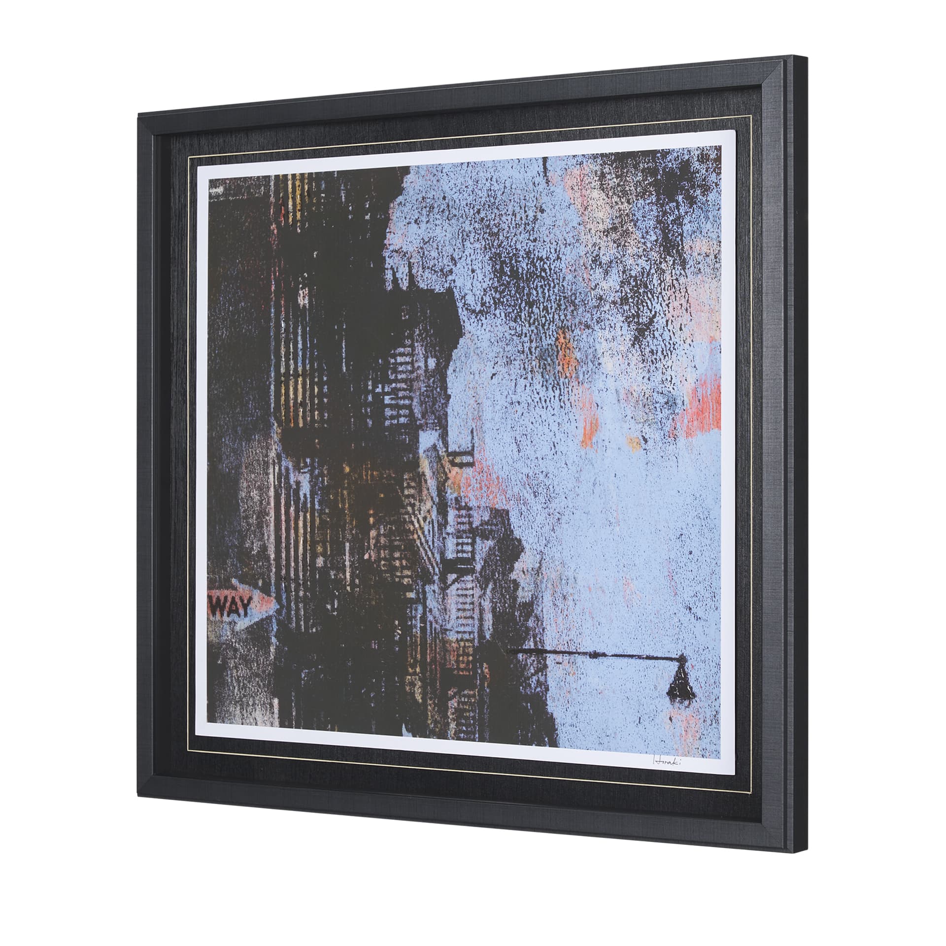 City Vibe I by Mercana Studio a Hand Embellished Textured Framed Art Print Matted under Glass — product photograph