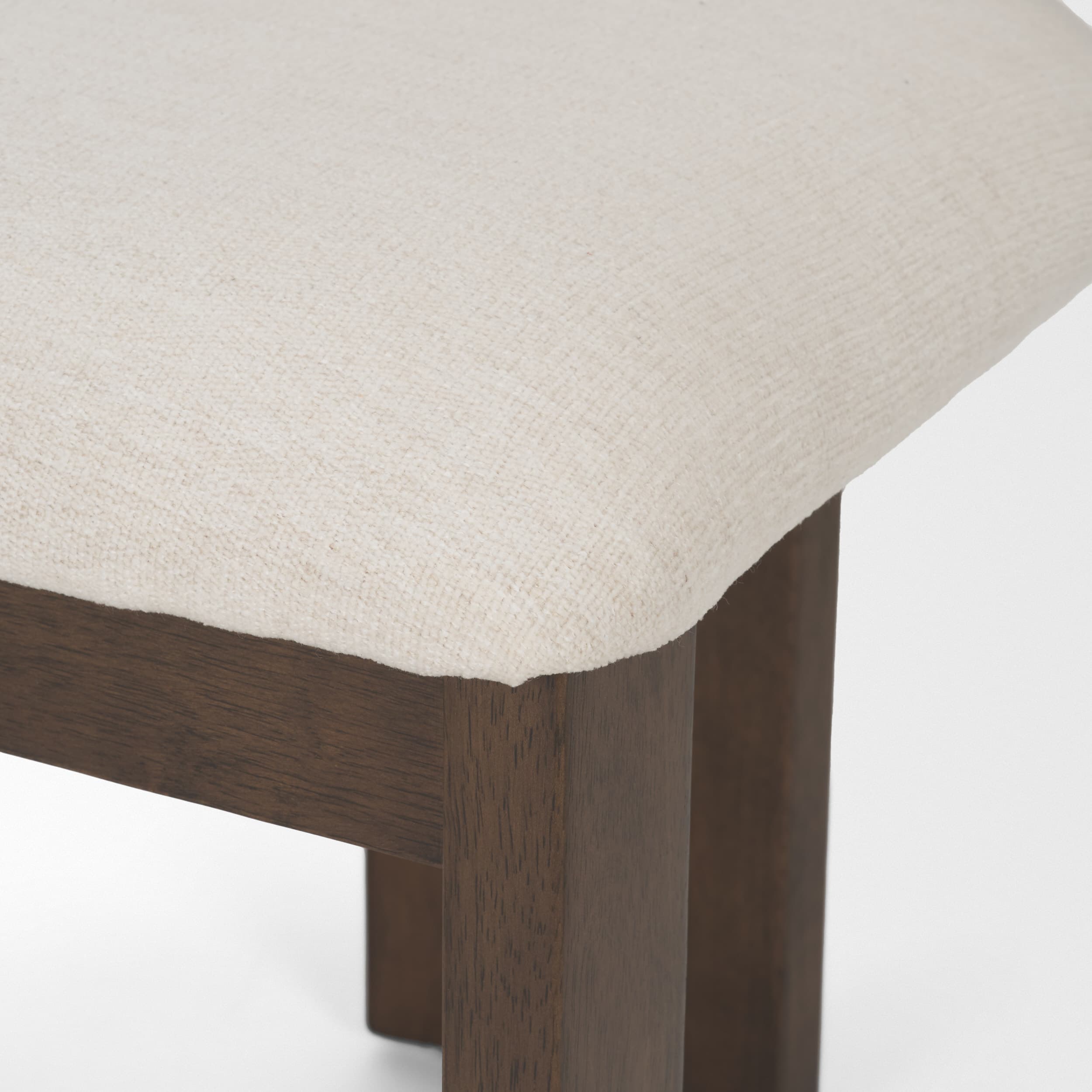 Soho Open Back Dining Side Chair | Cream Chenille w/ Dark Brown Wood — product photograph