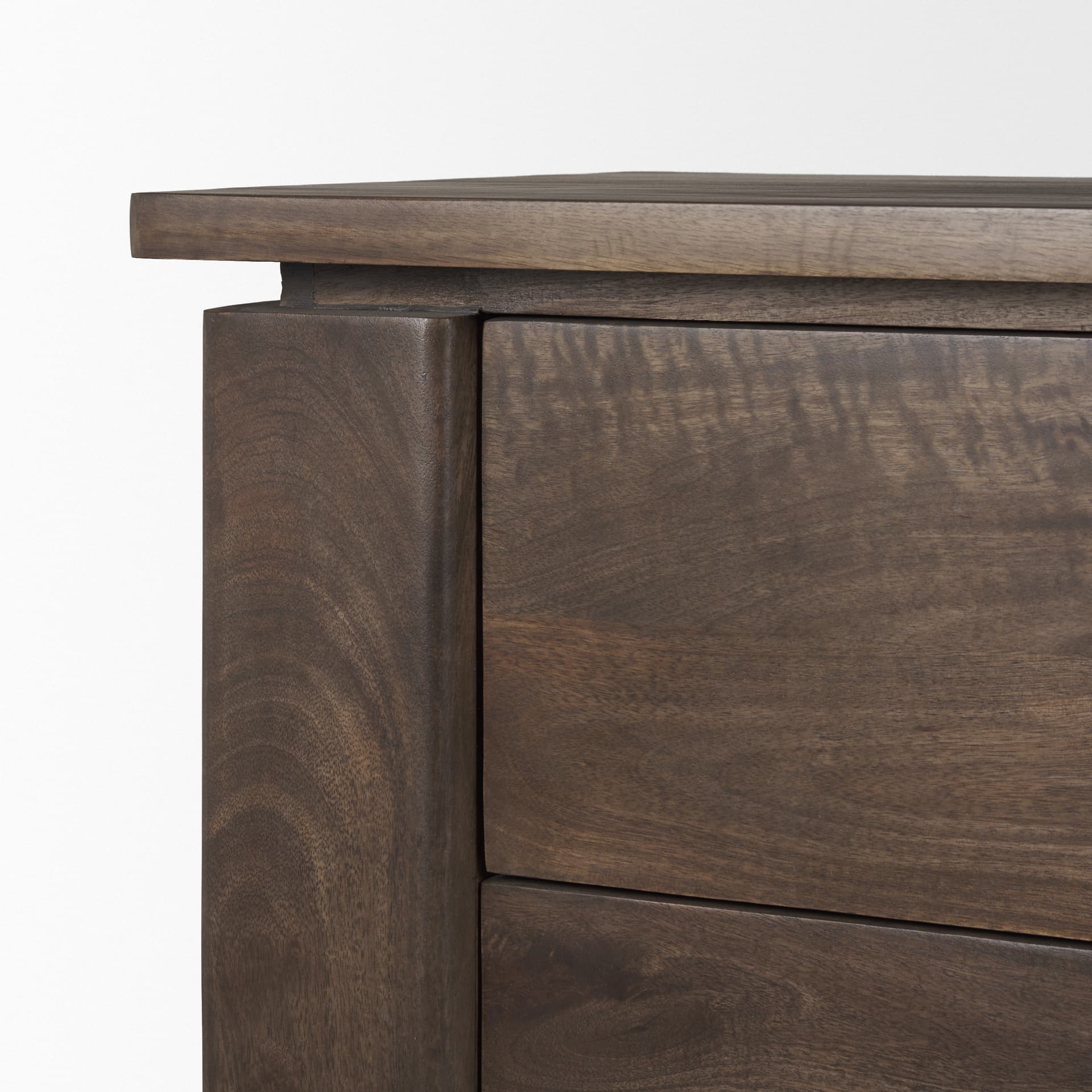 Wallen Solid Dark Brown Wood 3 Drawer Accent Cabinet — product photograph