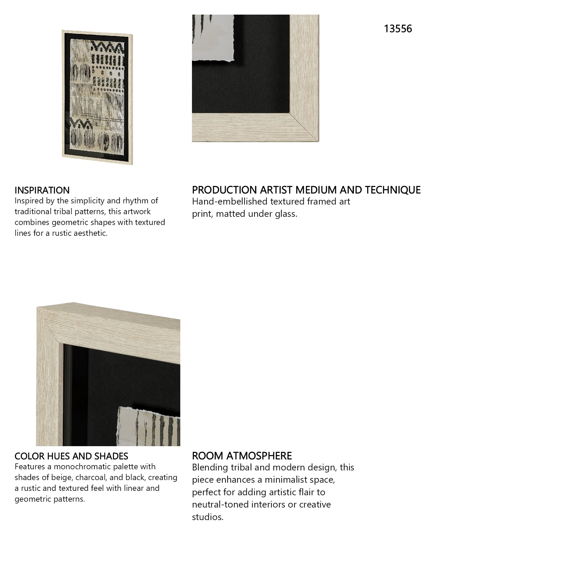Wool and Silk I by Tom Reeves a Hand Embellished Textured Framed Art Print Matted under Glass — in a styled room