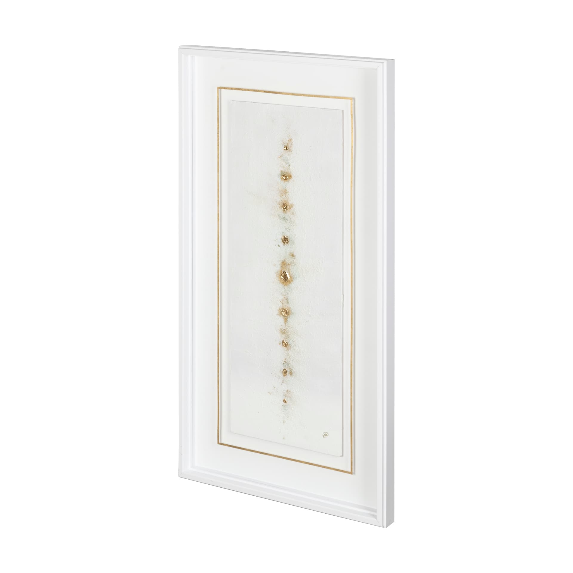 Dots I-Gold by Studio M a handmade Original Framed Artwork under Glass — product photograph