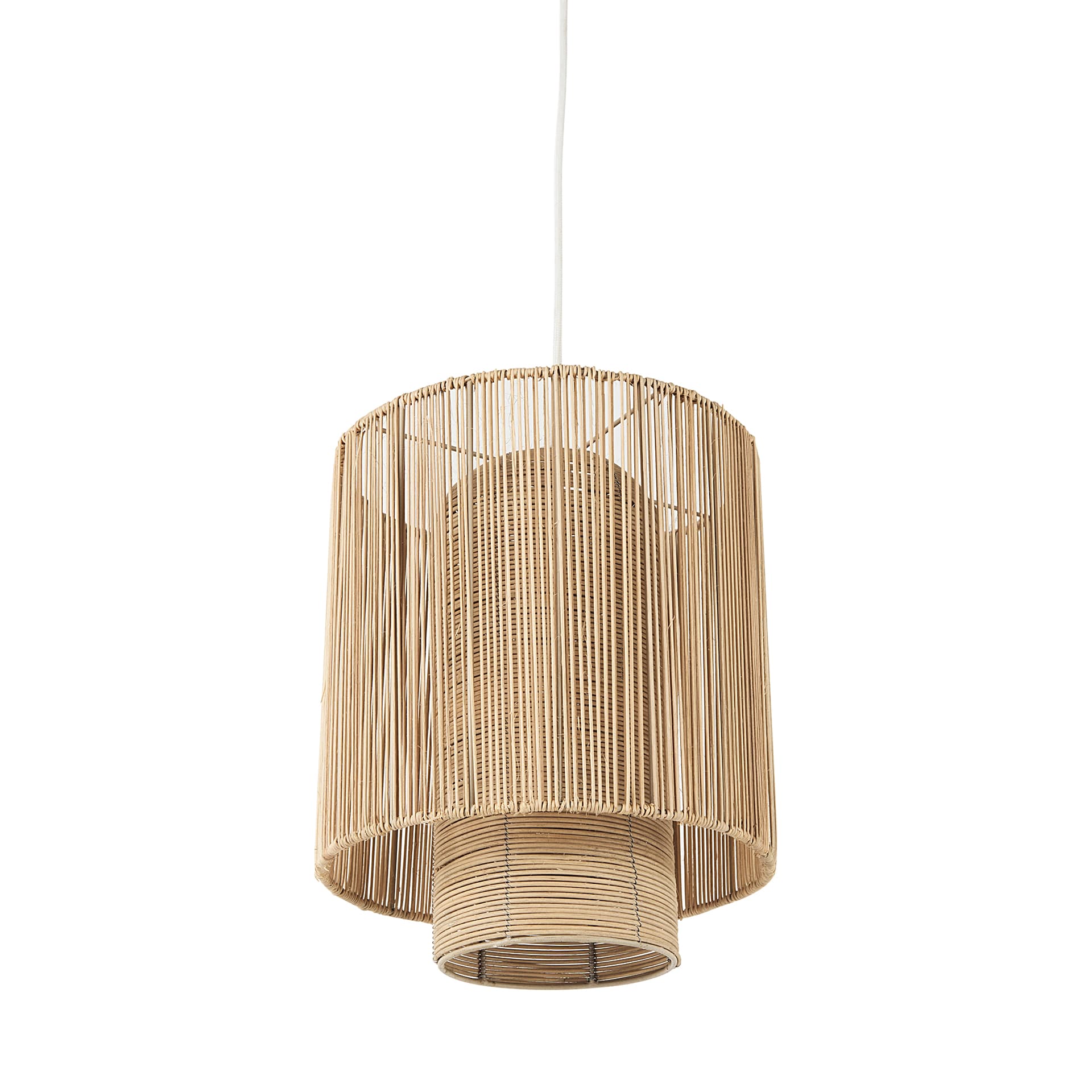 Aviario 14.2 L x 14.2 W x 14.2 H Natural Cane Cylindrical Pendant Light — product photograph