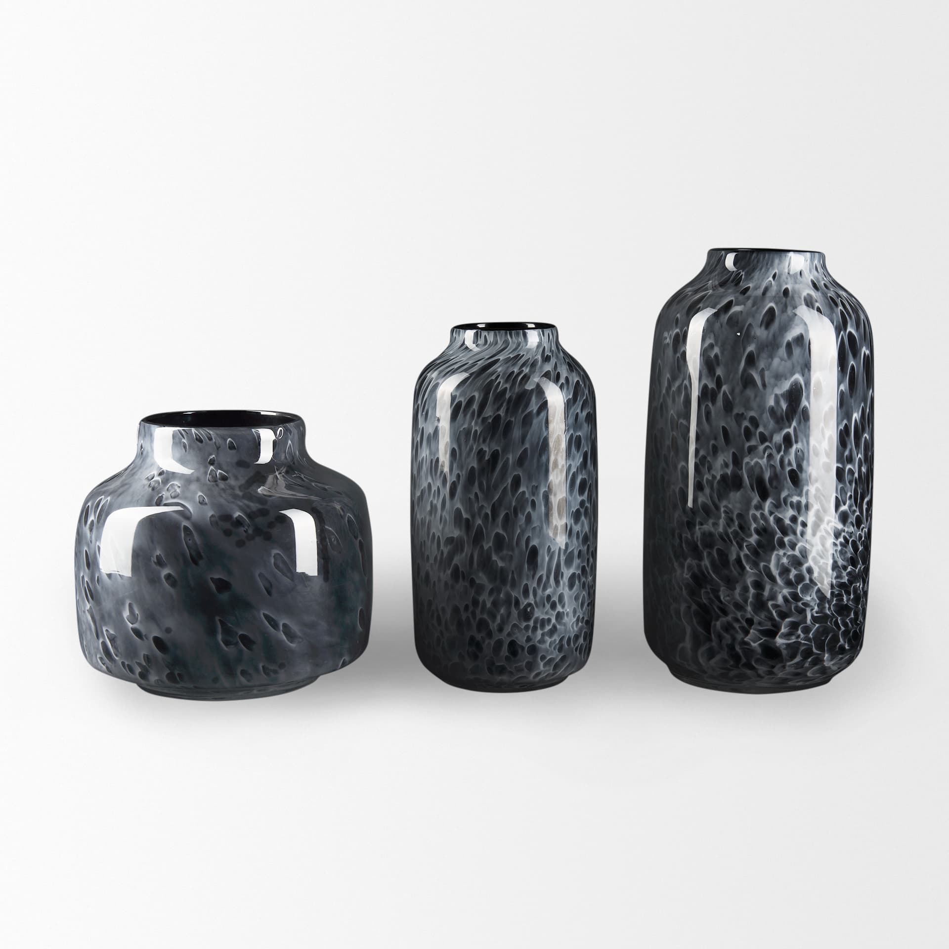 Masai Medium Black Mottled Glass Vase — product photograph