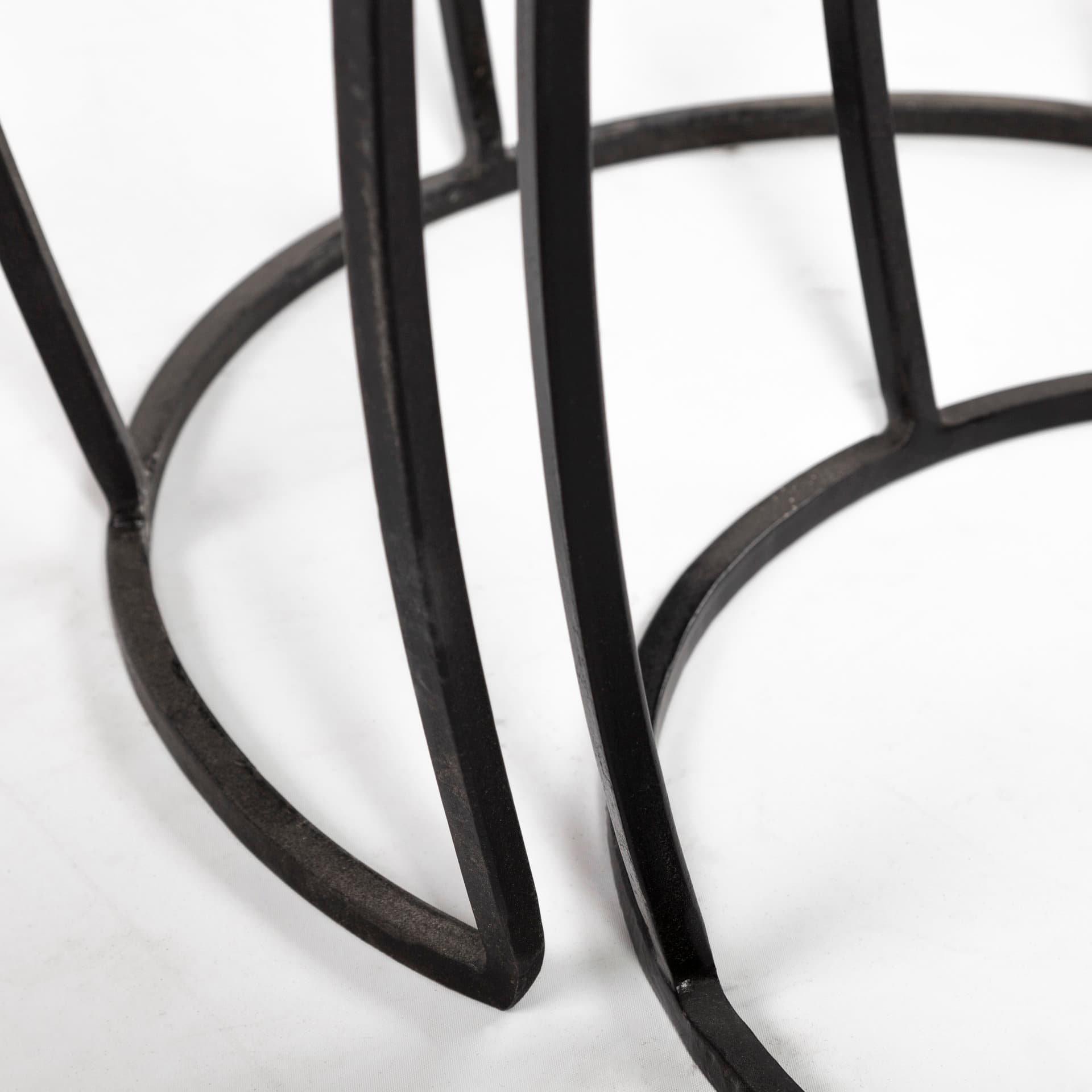 Clapp IV (Set of 2) 20L x 20W Brown Round Wood Top W/ Black Iron Frame Nesting Accent Tables — product photograph