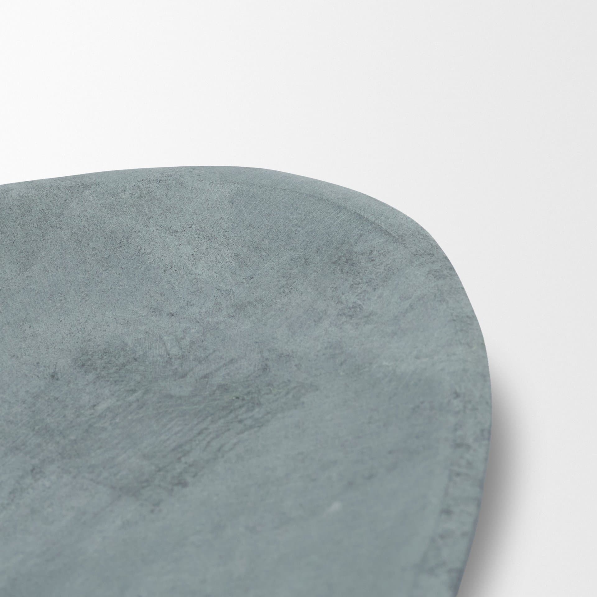 Tria Rounded Triangular Grey Marble Decorative Tray — product photograph