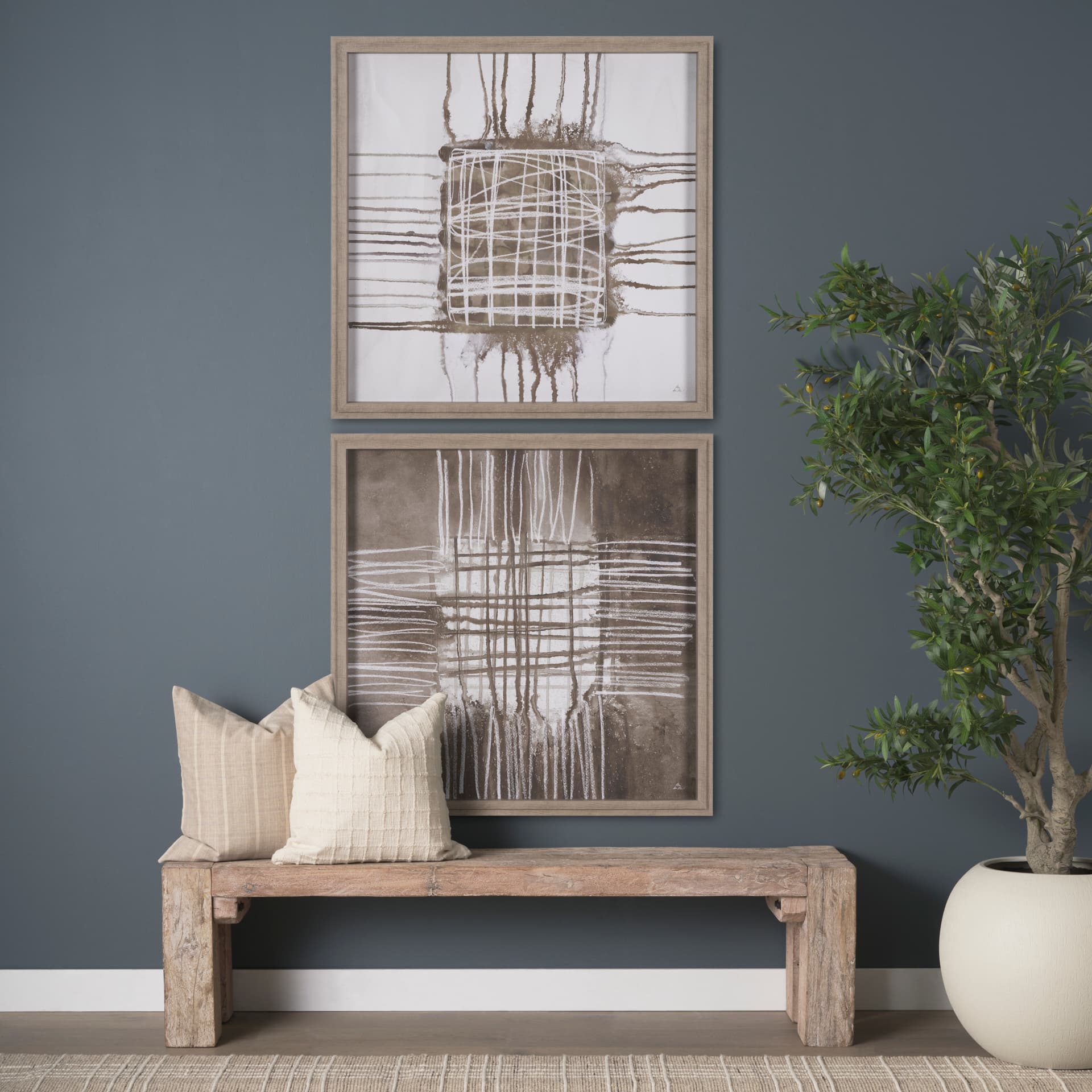 Instinct I by Mercana Studio a Hand Embellished Framed Art Print — in a styled room