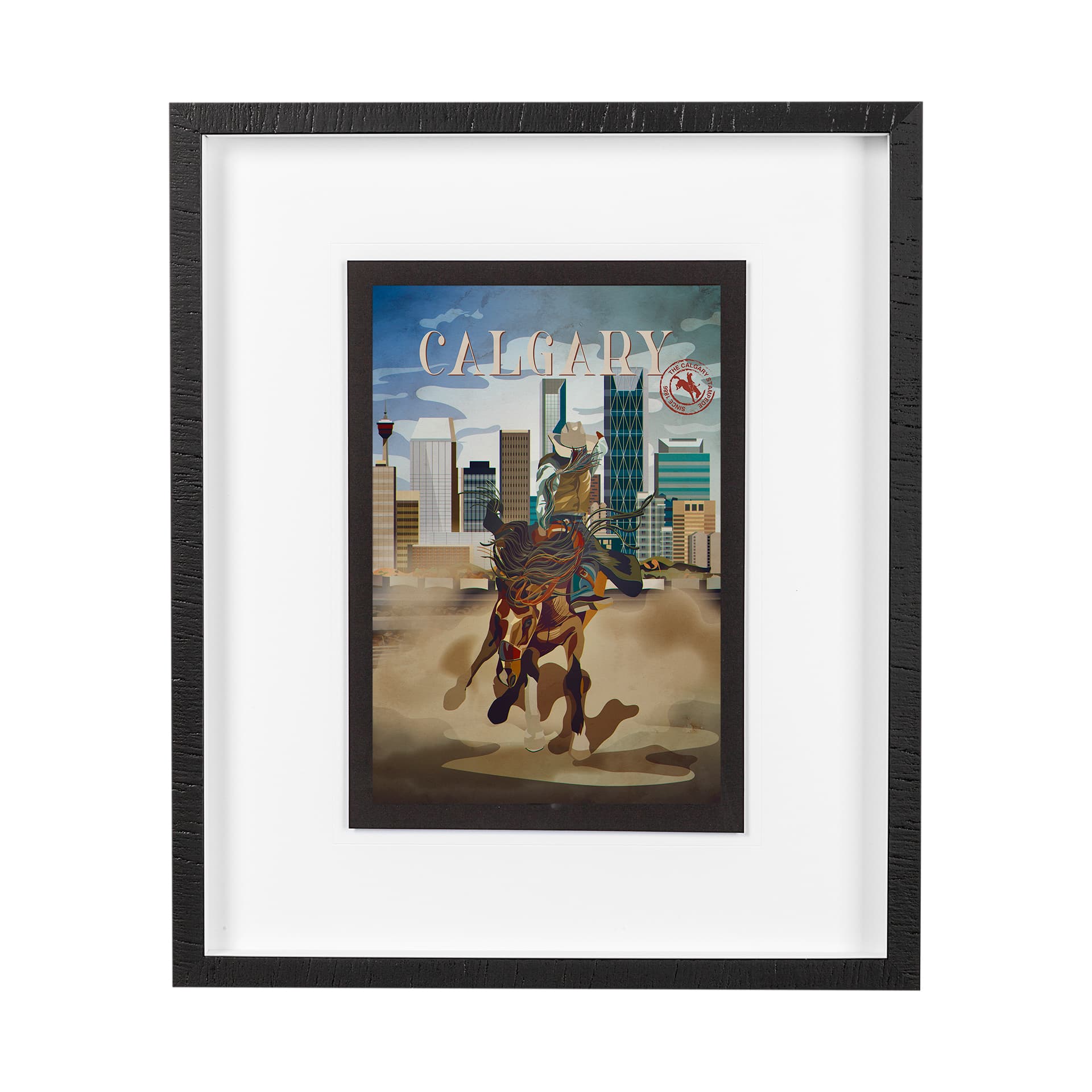 Calgary Go Canada (M) by Mercana Studio a Framed Art Print Matted under Glass — product photograph