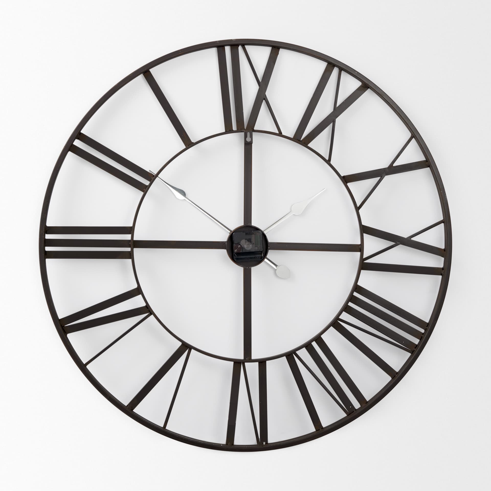 Pender 29.9L x 1.8W x 29.9H Black Iron Round Wall Clock — product photograph