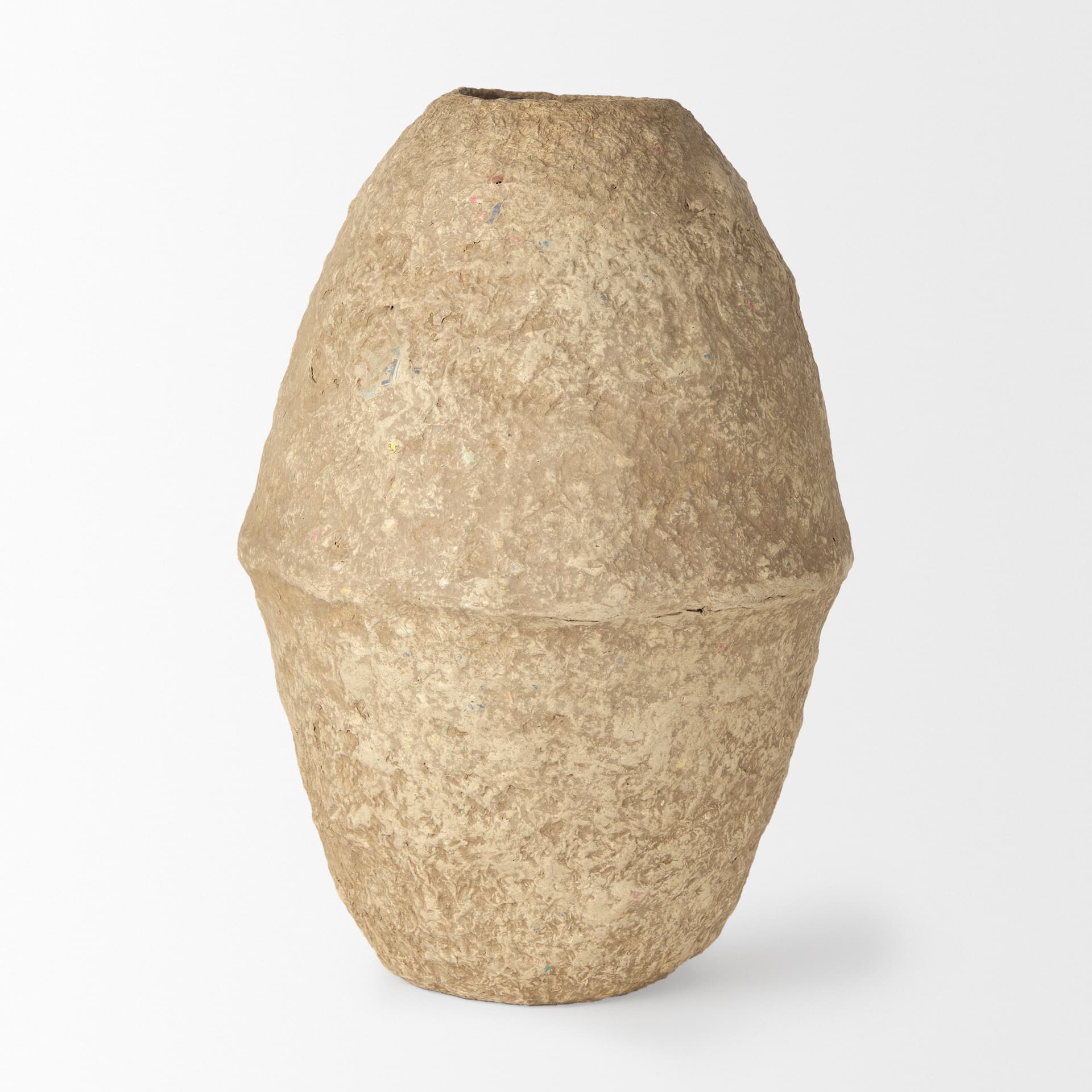 Rundal Large Beige Paper Mache Vase — product photograph