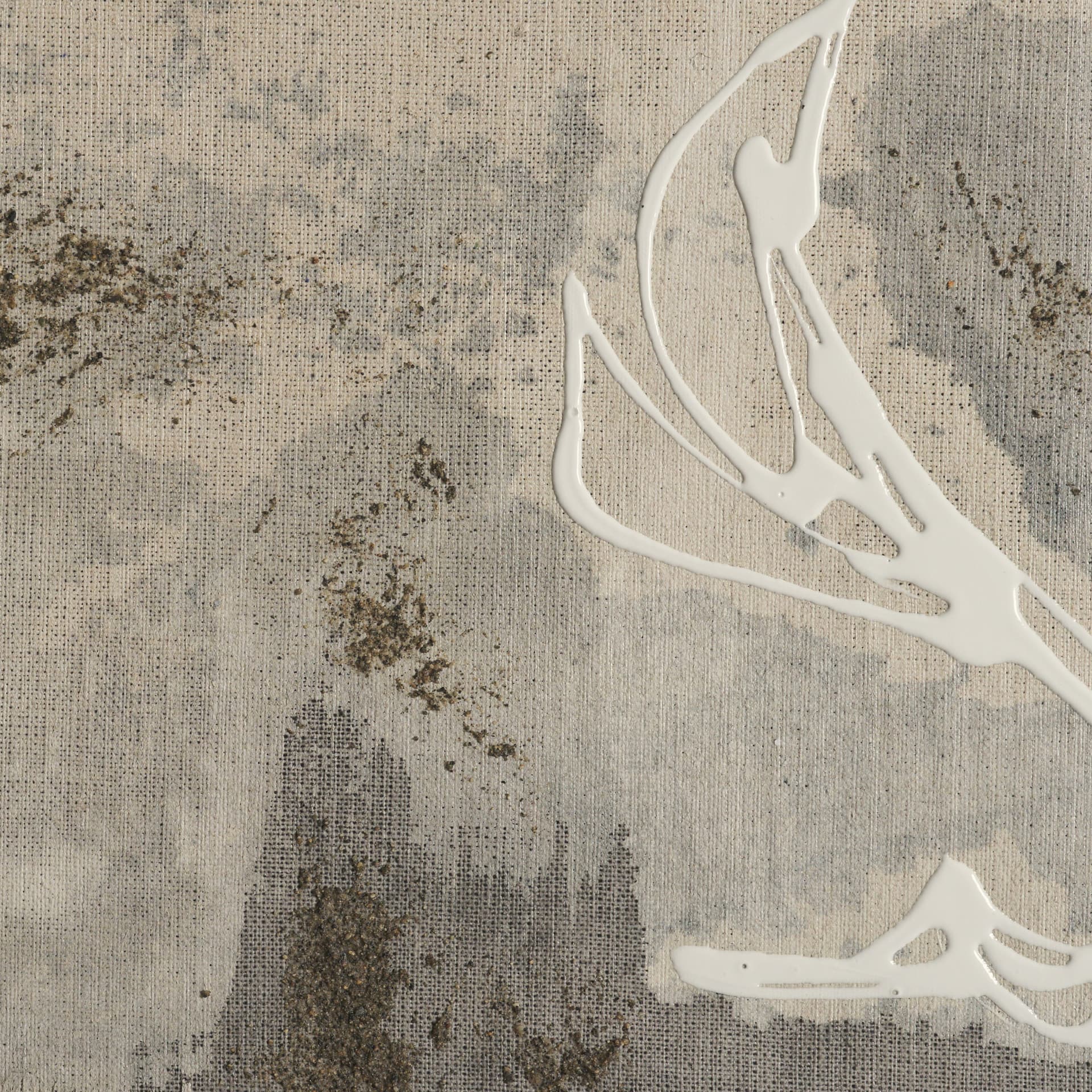 Textural Echo - Ash by Kristine Hegre Hand-Embellished Textured Framed Canvas Artwork — product photograph