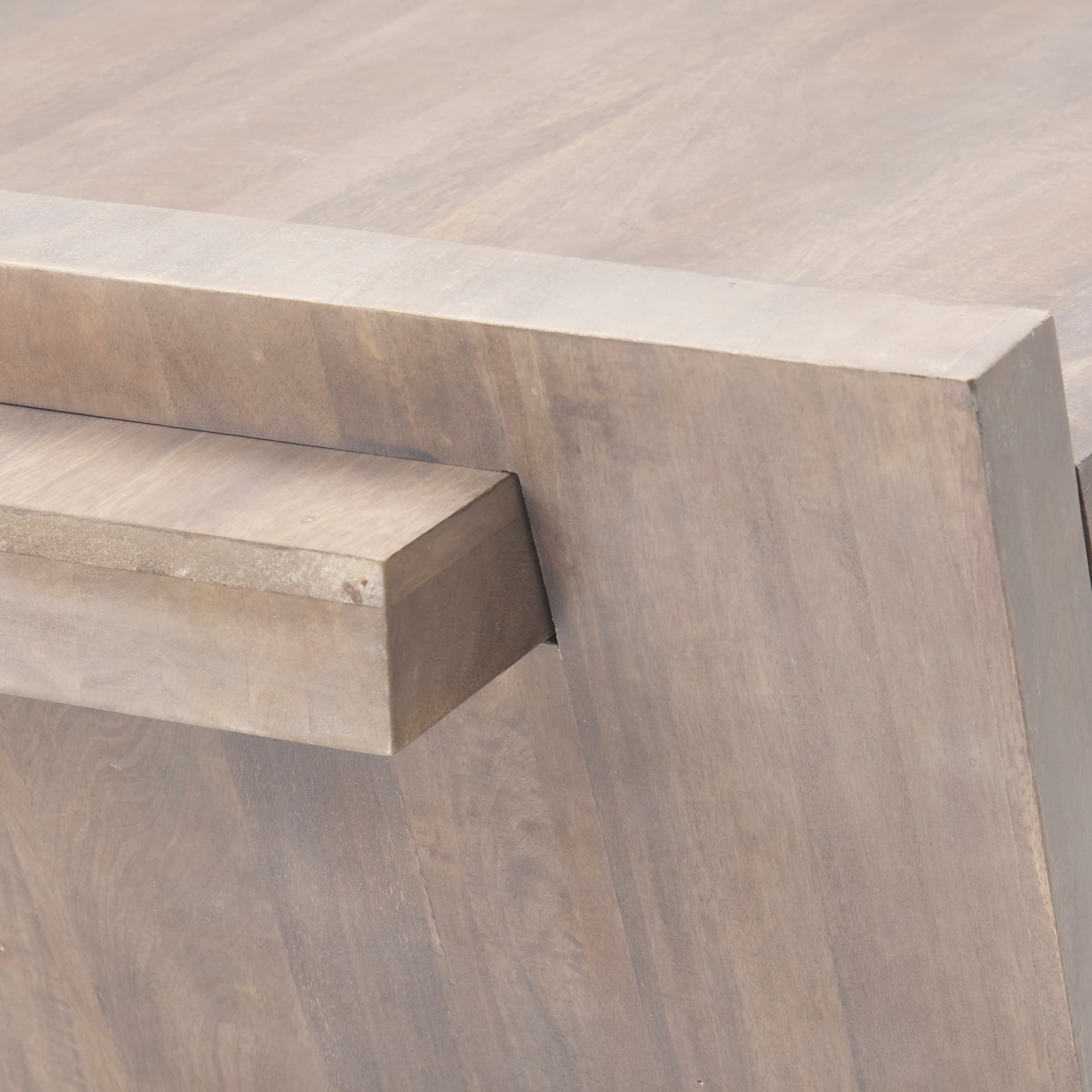 Elaine 59x36 Brown Solid Wood Top & Base Coffee Table — product photograph