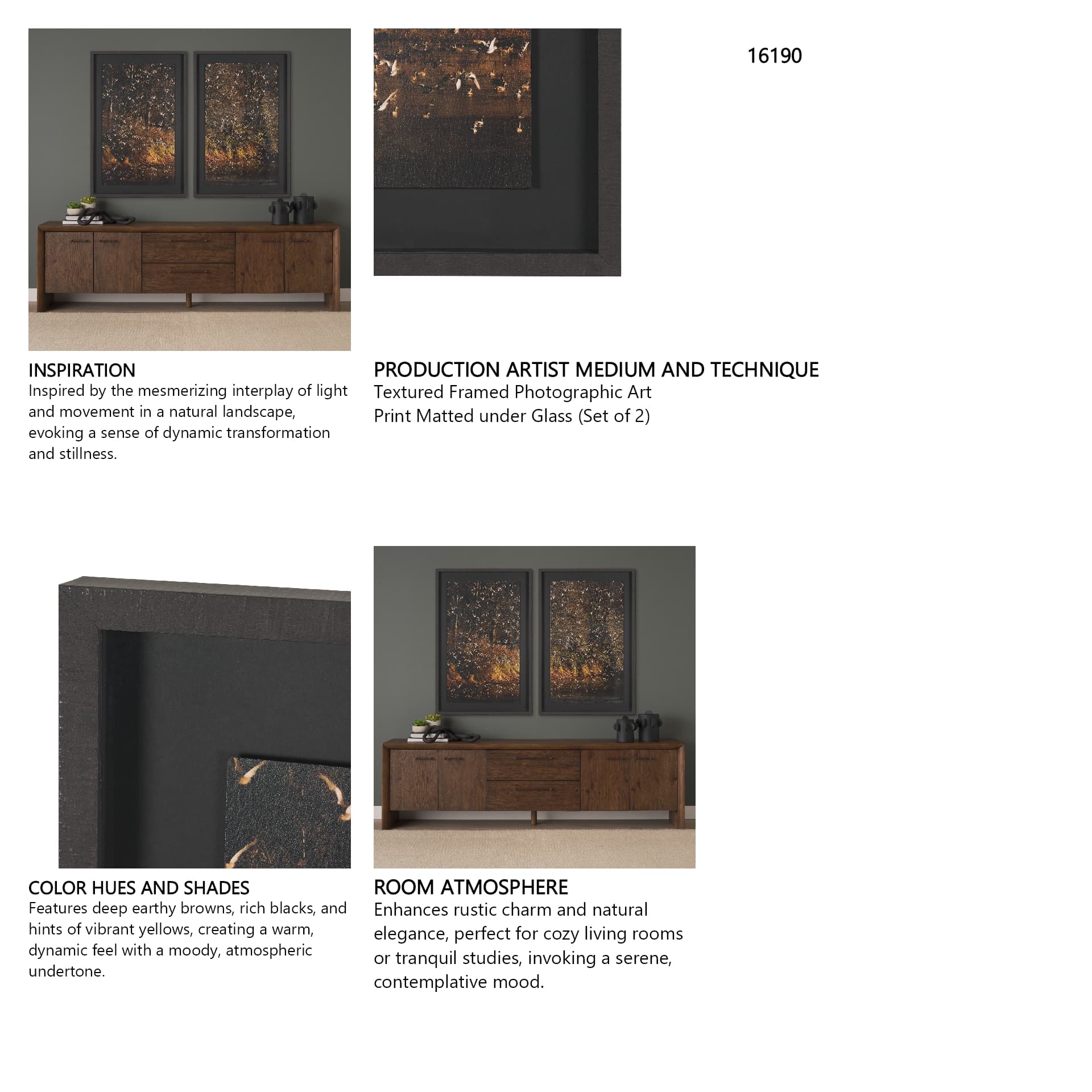 Gilded Flight by Chad Mackay Textured Framed Photo Print Matted under Glass (Set of 2) — in a styled room