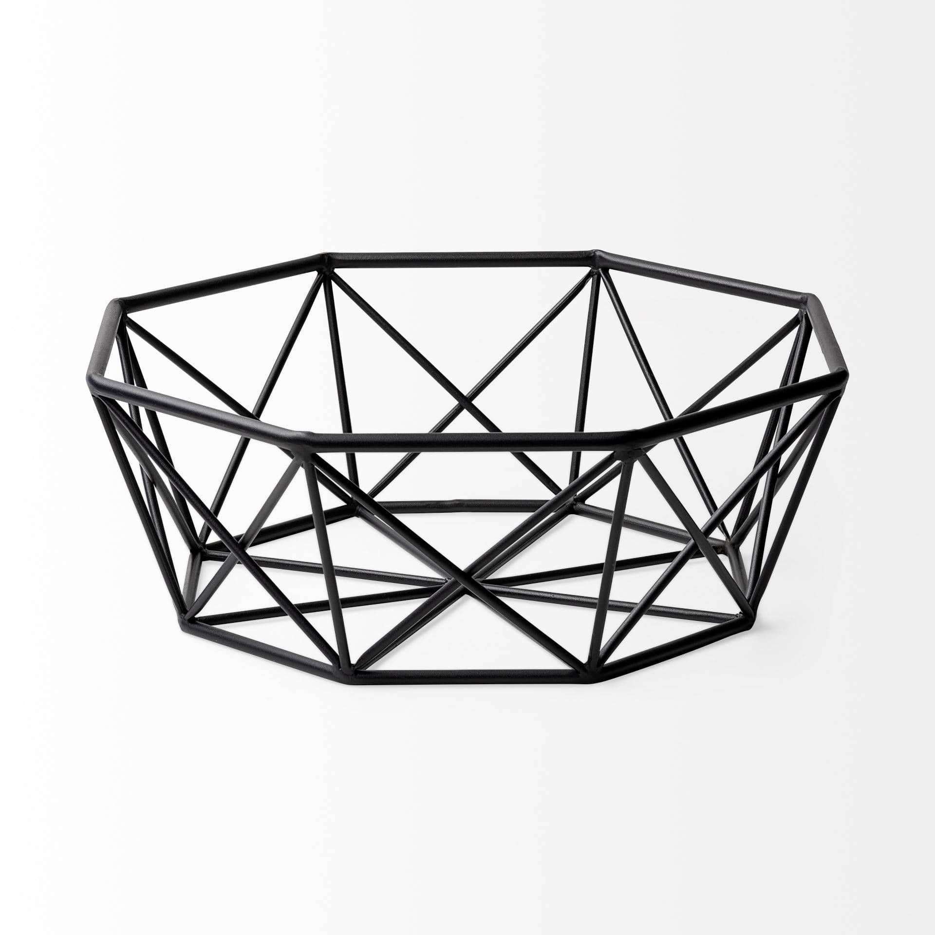 Davy 17L x 17W Black Metal Large Hexagonal Bowl — product photograph