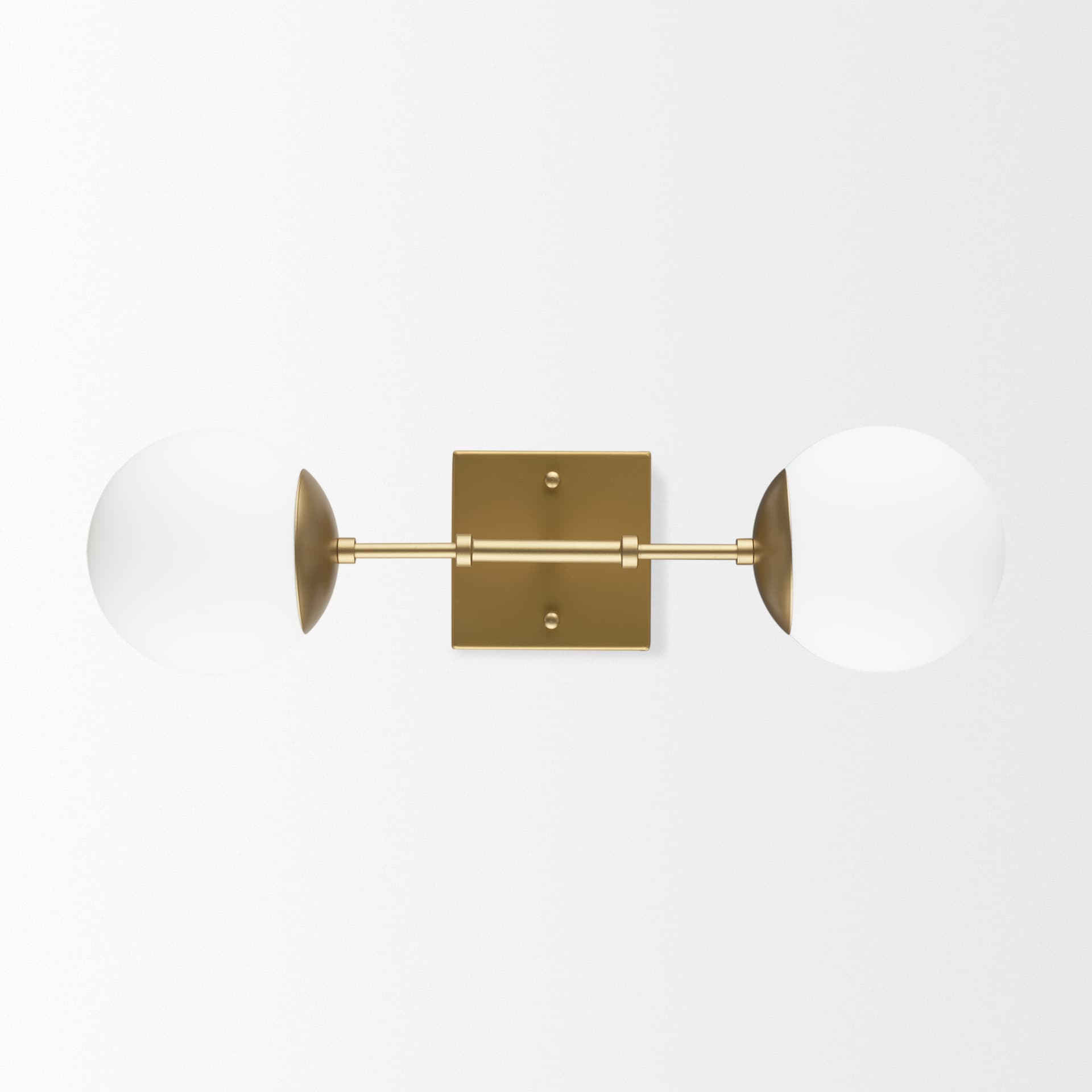Edie Brushed Gold Metal w/ Frosted Glass Globes 2-Light Wall Sconce — product photograph