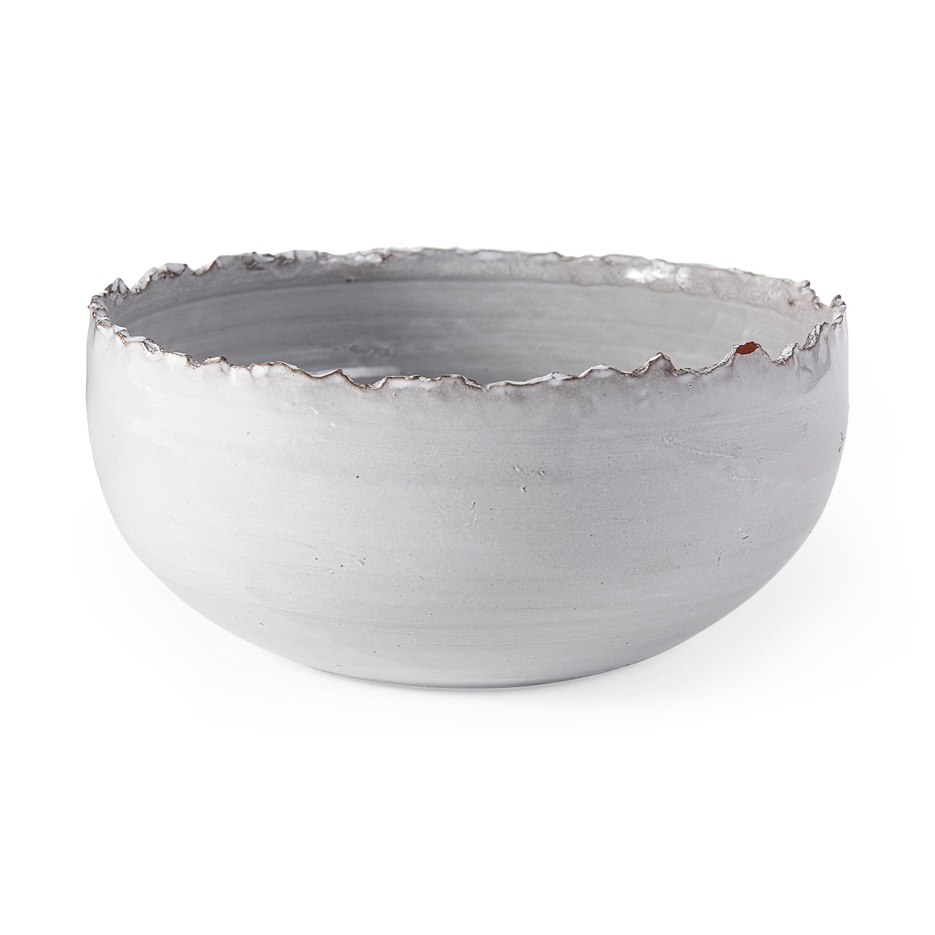 Larsen 13L x 13W White Ceramic Large Decorative Bowl — product photograph