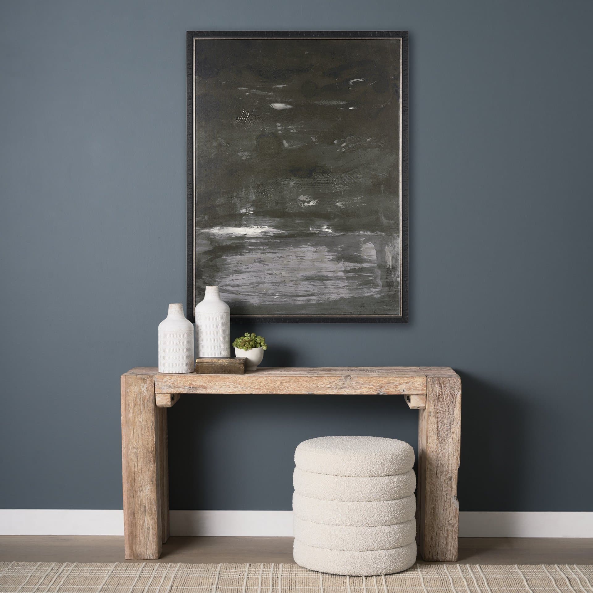 Vastness I by Mercana Studio Hand-Embellished Textured Framed Canvas Artwork — in a styled room
