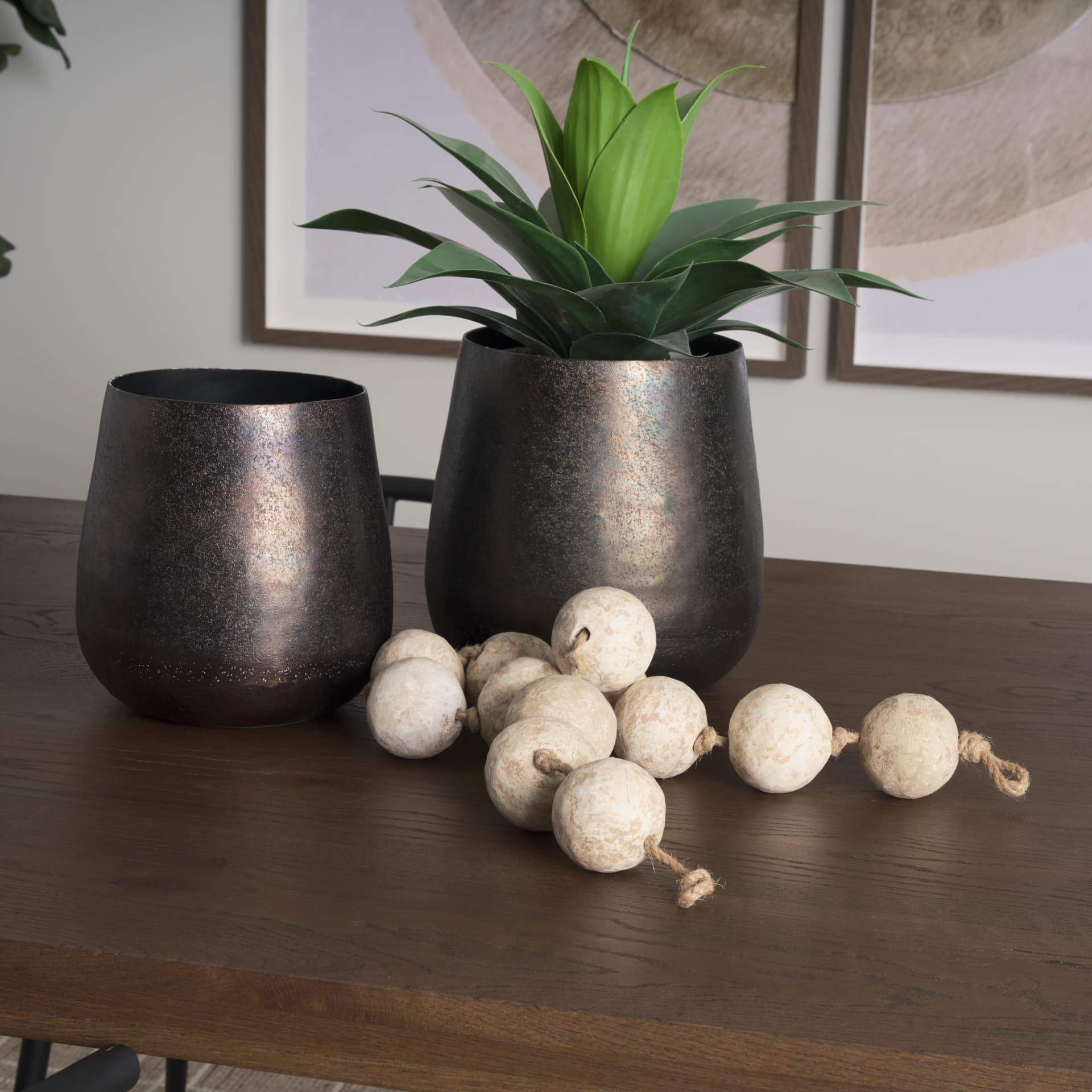Quade Small Gold Metal Planter — product photograph