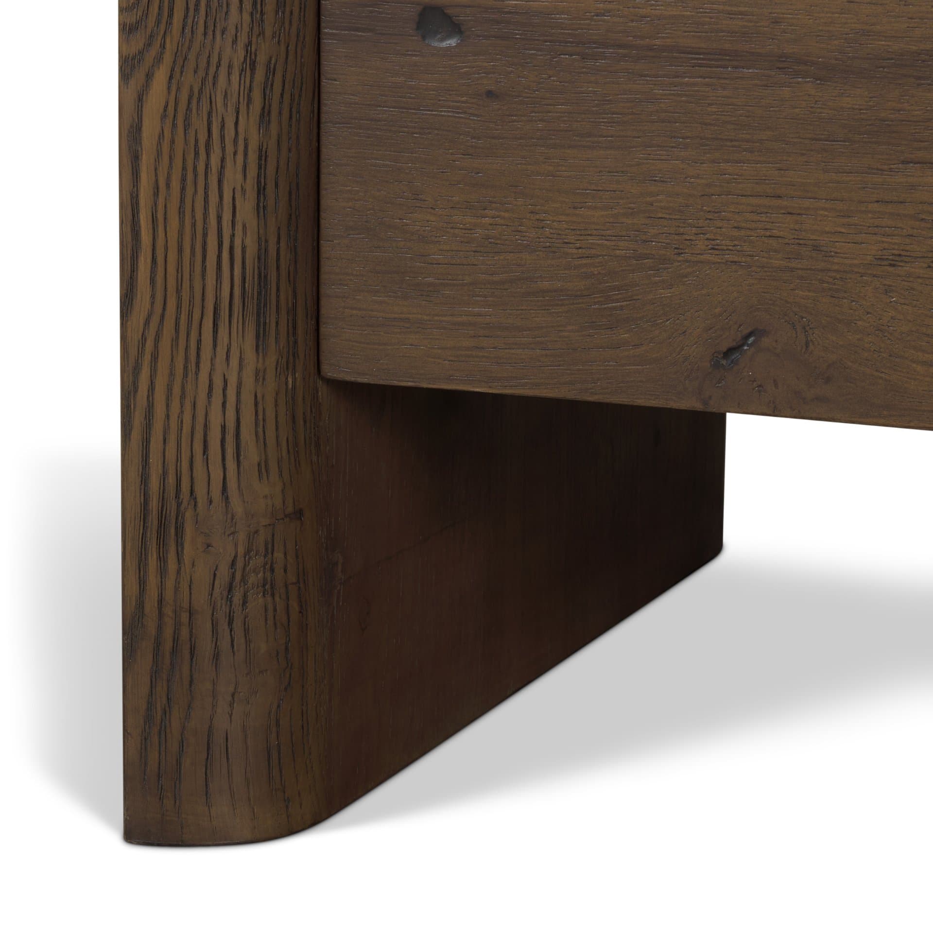 Belford 3-Drawer Dark Brown Oak Wood Closed Nightstand — product photograph