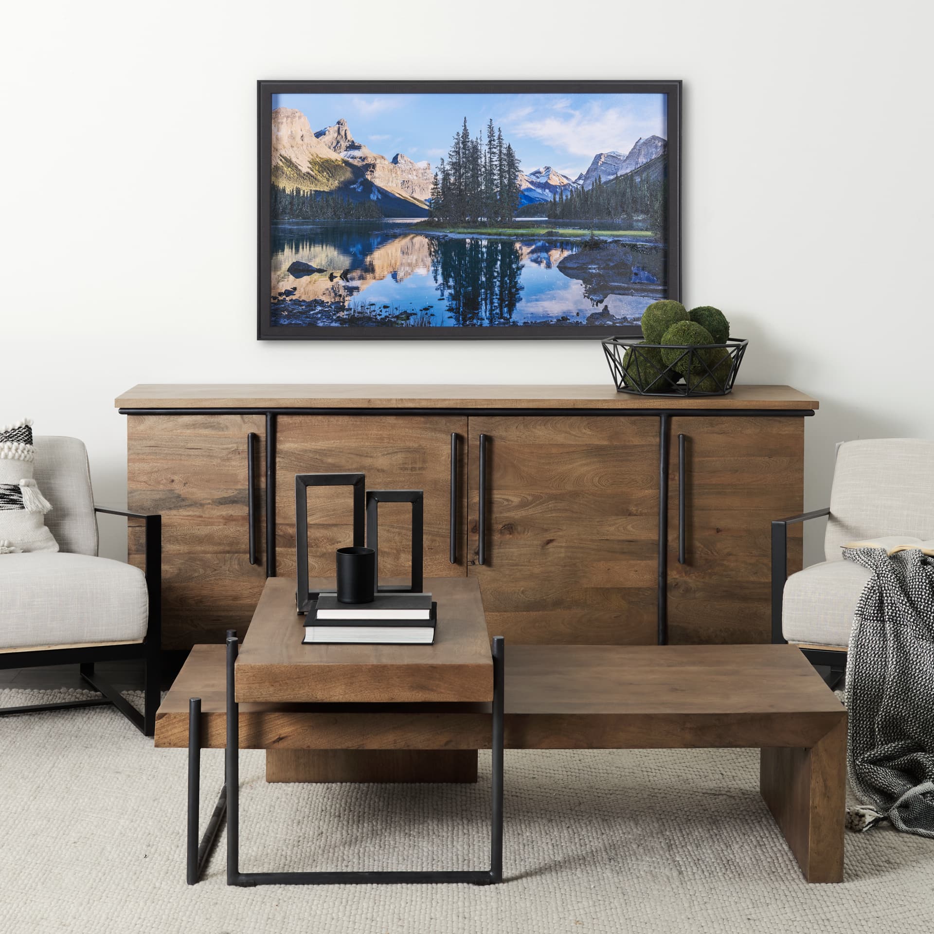 Spirit Island by Gary Blatter a Hand Embelished Textured Framed Photo Art Print — in a styled room