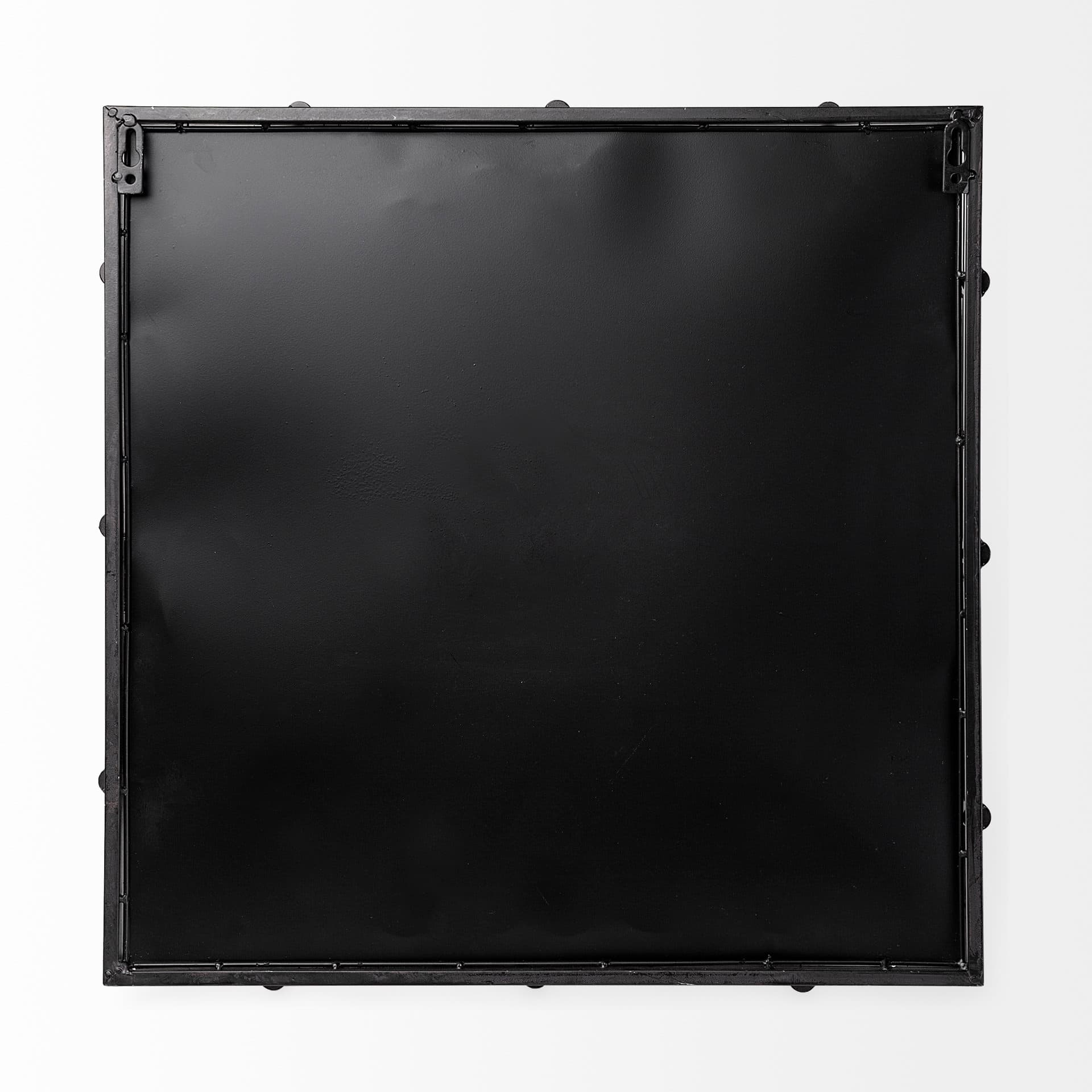 Christa 22L x 22W Black Metal Mirrored Base Square Tray — product photograph