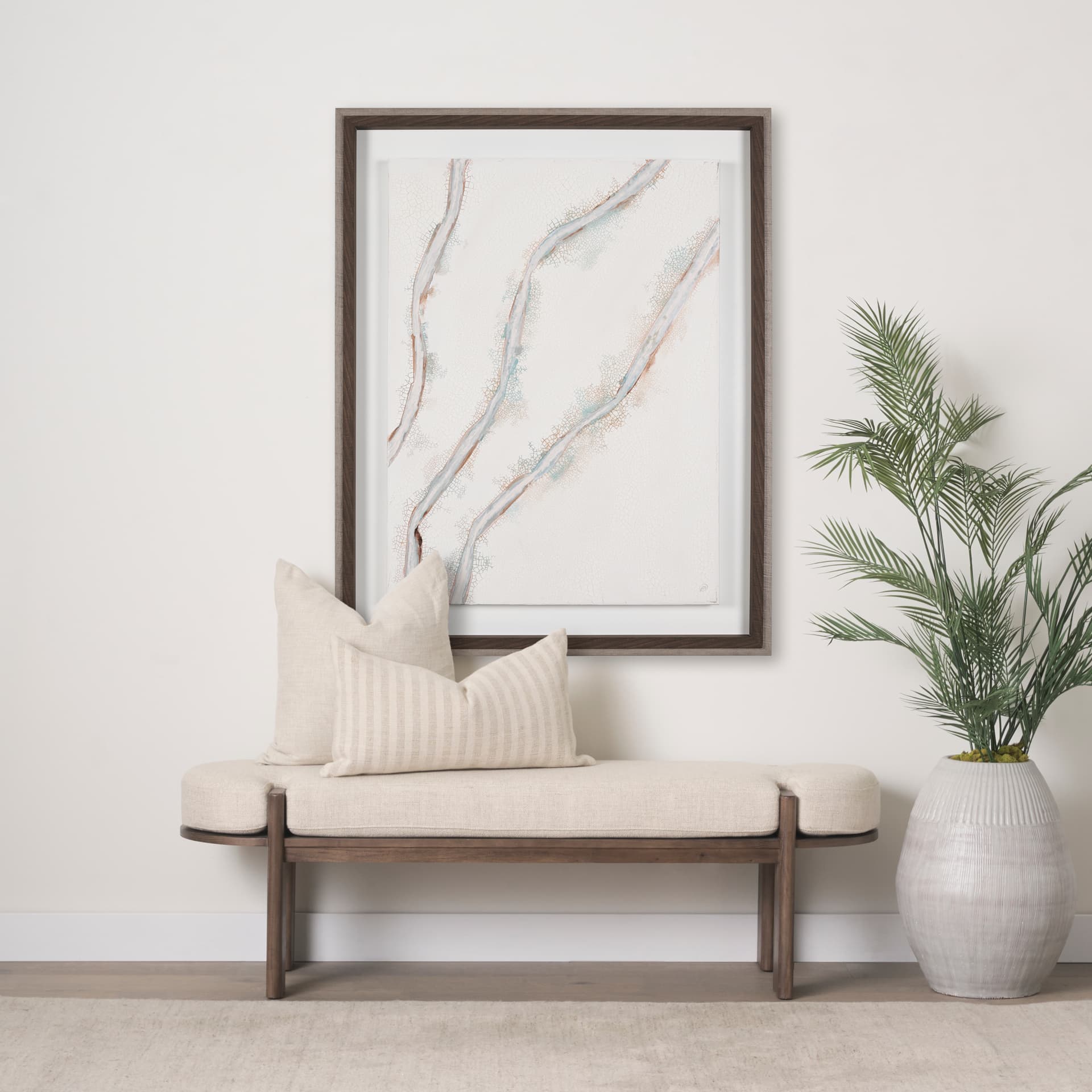 Blue Willow I by Studio M a Framed handmade Original Artwork — in a styled room