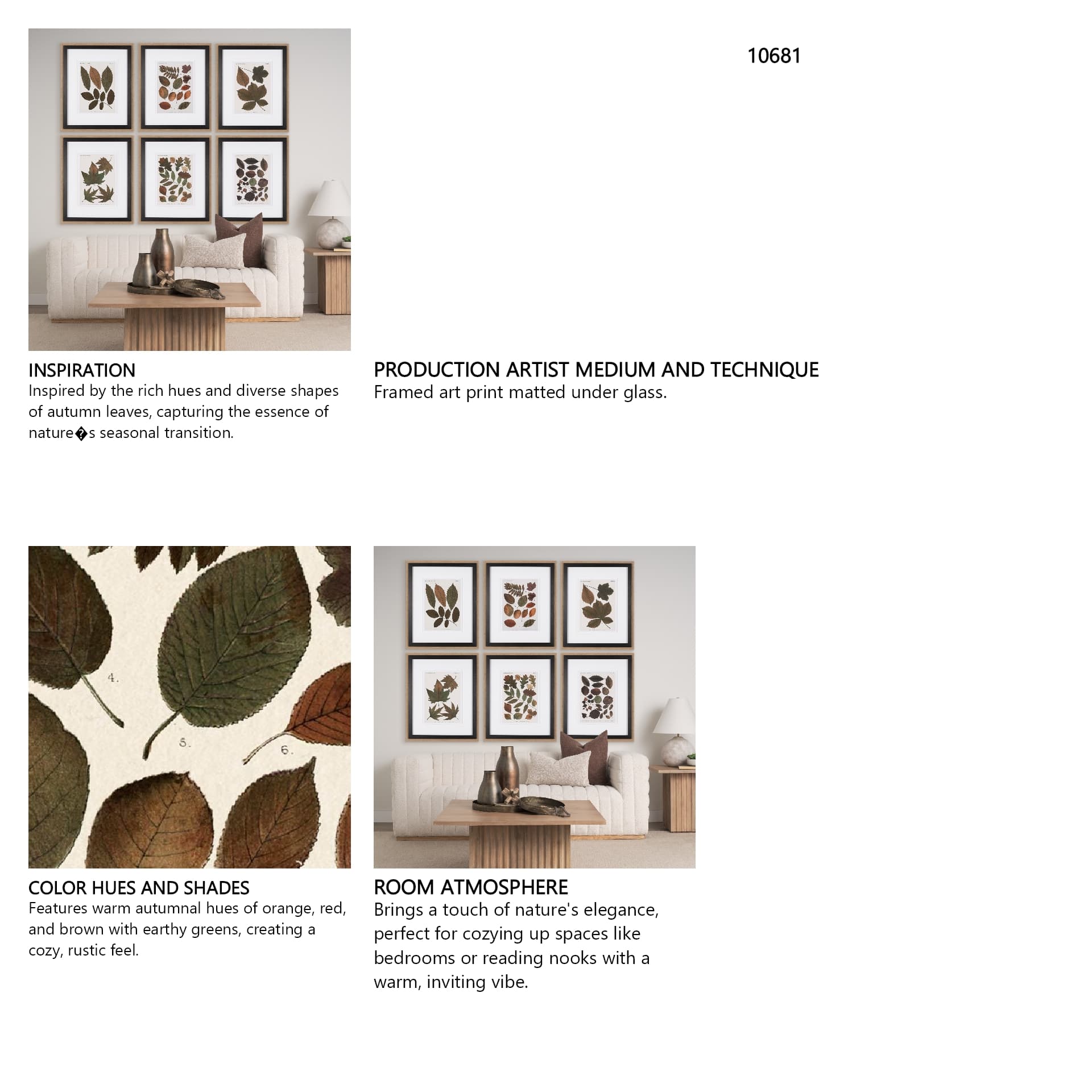 Autumnal Leaves II by Vision Studio a Framed Art Print Matted under Glass — in a styled room