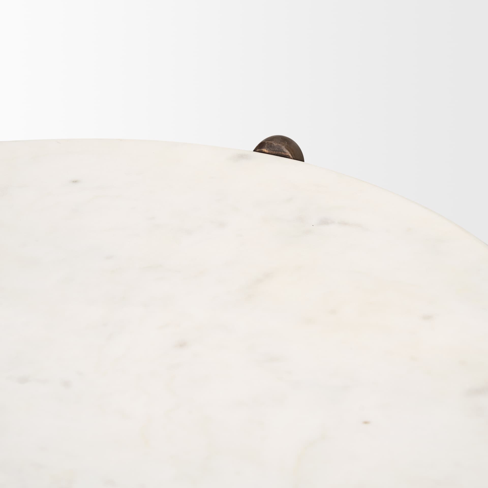 Rumer Dark Brown Wood w/ White Marble Side Table — product photograph