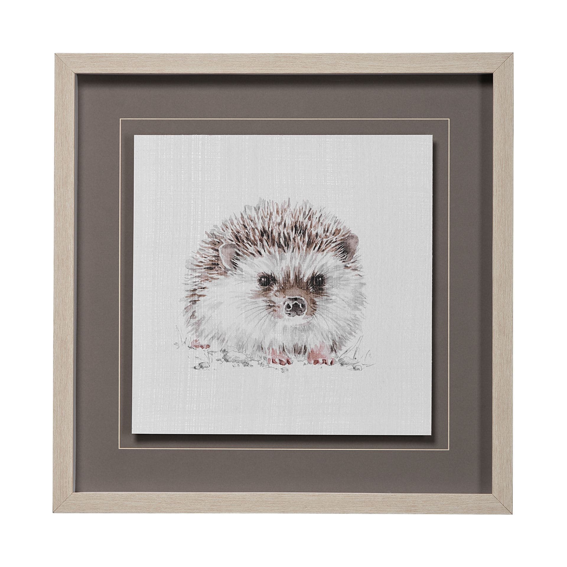 Forest Friends VII (HedgeHog) by Lisa Audit Hand Embellished Framed Art Print Matted under Glass — product photograph