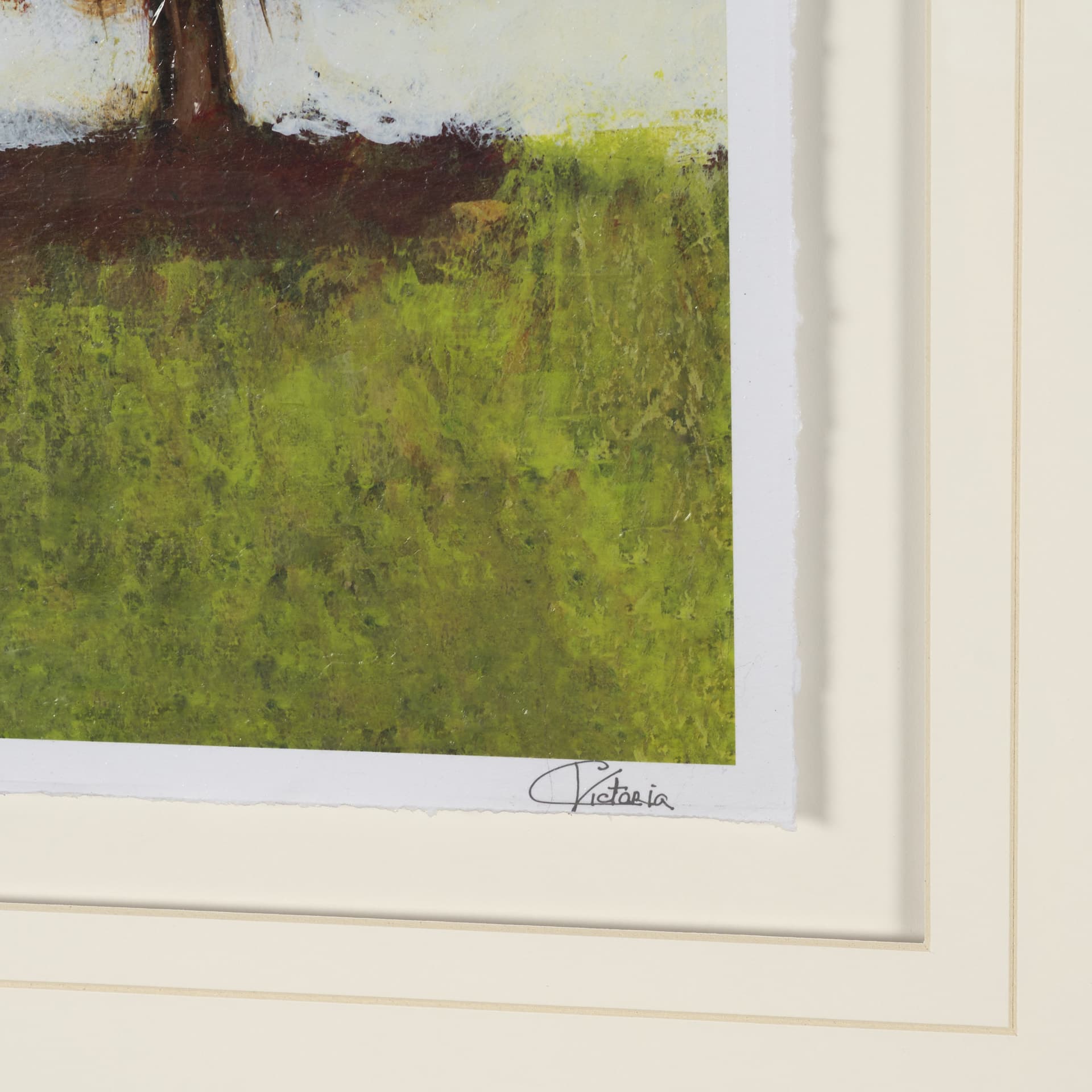 Hidden Grove II by Mercana Studio Hand Embelished Textured Framed Artwork Matted under Glass — product photograph