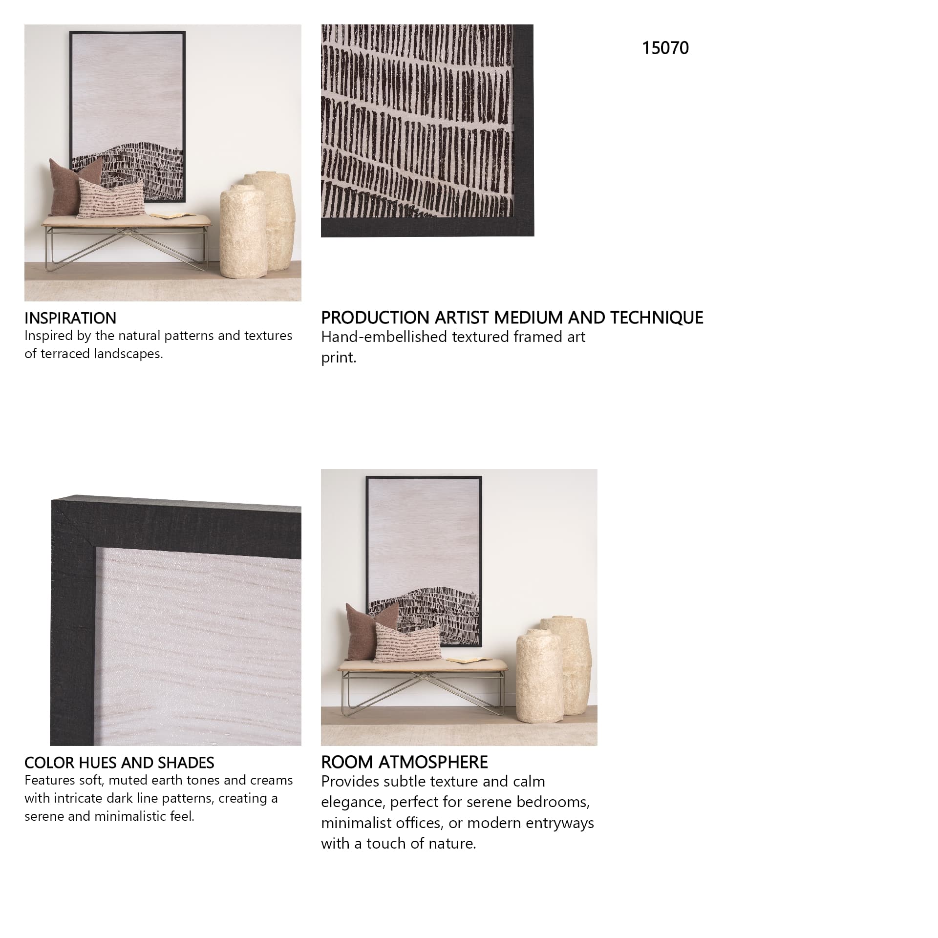 Delineation I by Mercana Studio a Hand Embelished Textured Framed Art Print — in a styled room