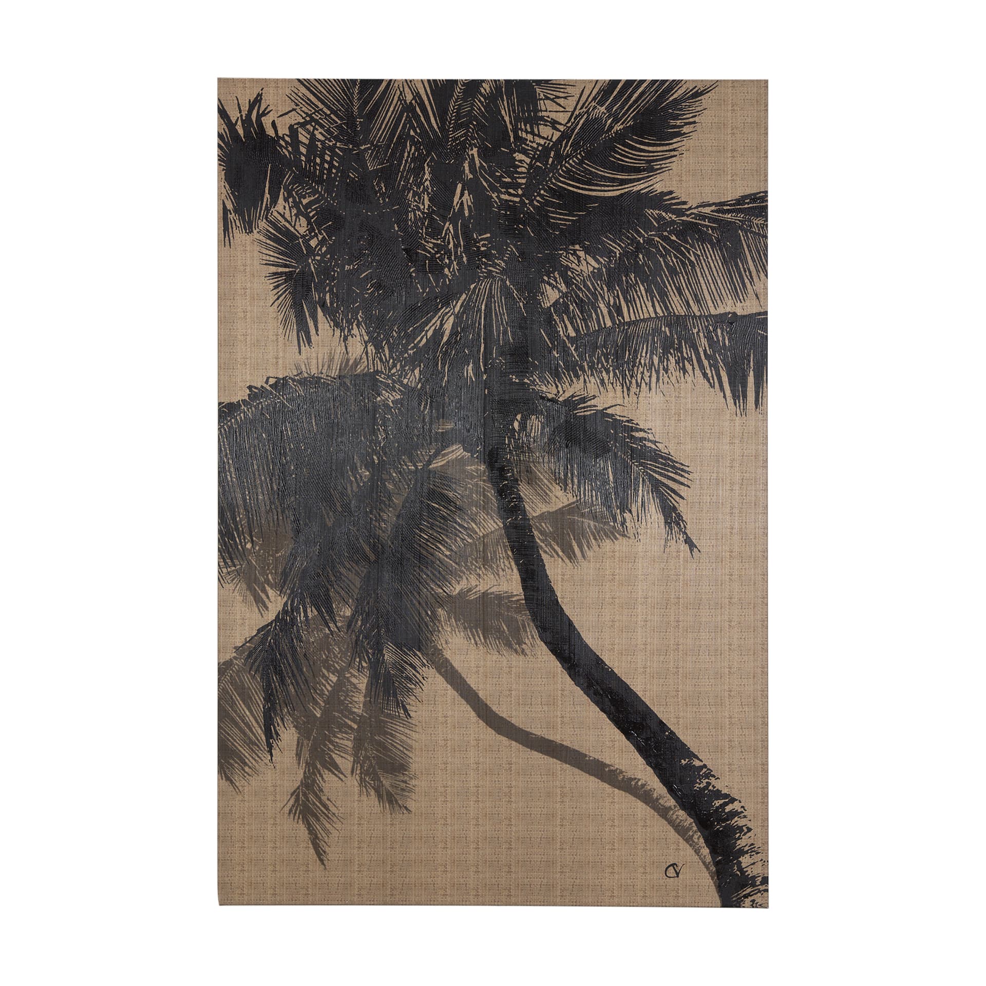 Palm Shadow I by Mercana Studio a Hand Embellished Textured Canvas — product photograph