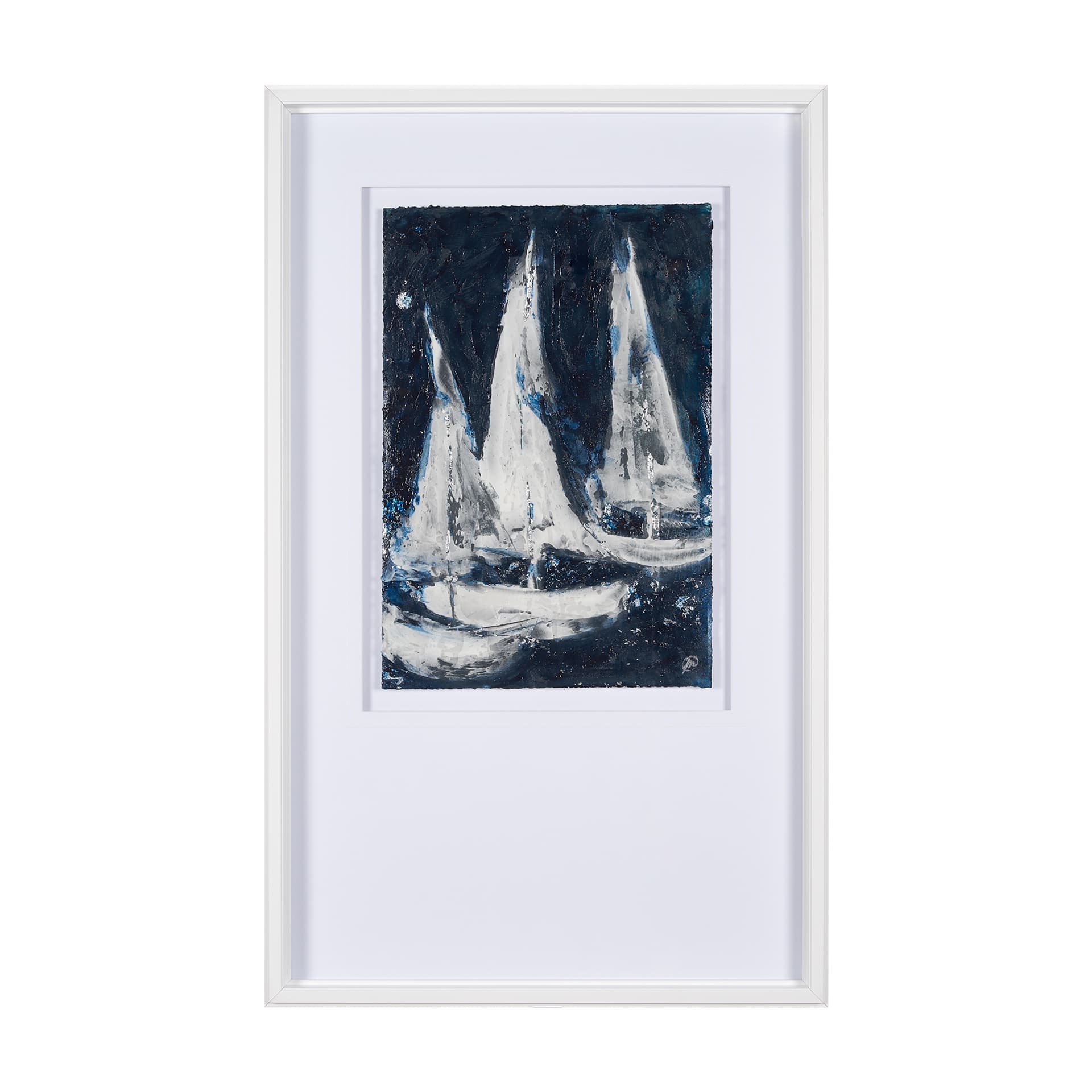 Paper Boats II by Studio M a Framed Art Print Matted under Glass — product photograph
