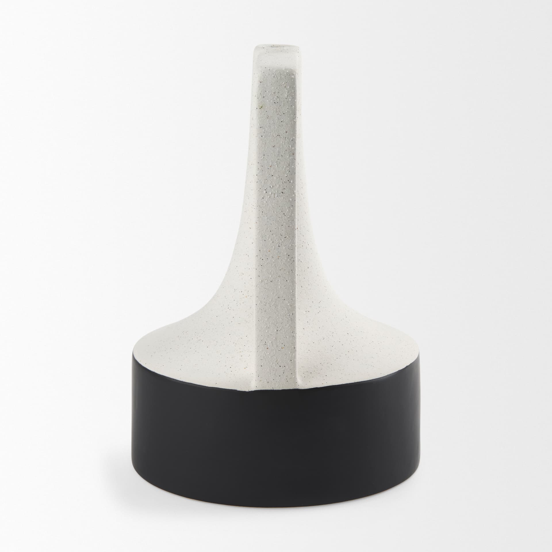 Burton 13.1H Large White and Black Ceramic Jug Vase — product photograph