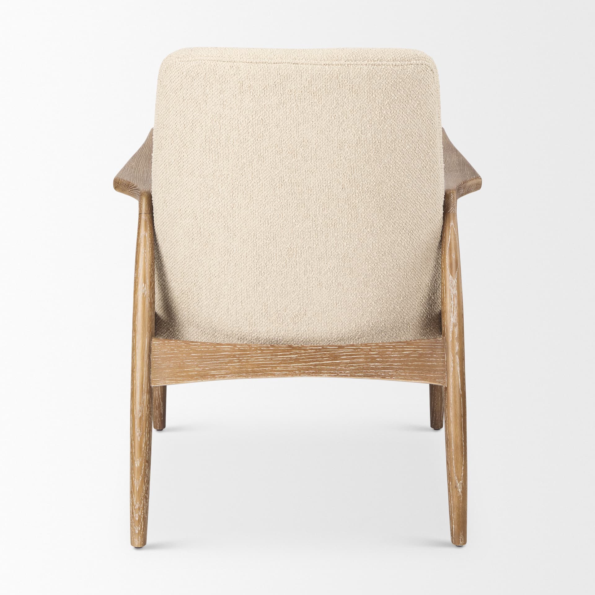 Westan Cream Boucle Fabric W/Light Brown Wood Accent Chair — product photograph